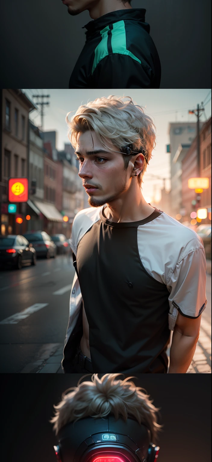 Change background cyber Punk realistic face ultra real 8k boy