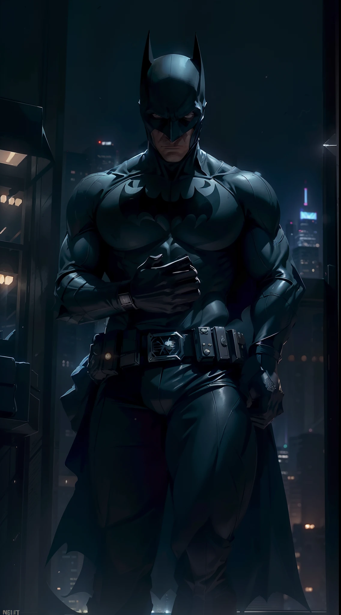 Sure! Here are some additional details to enhance the image:
The wallpaper depicts a nighttime cityscape as the backdrop, with tall buildings and a dark, moody atmosphere. Batman, dressed as a police officer, stands tall and vigilant in the center of the image. He is wearing a black and blue police uniform, complete with a badge and utility belt. His iconic bat symbol is emblazoned on his chest, indicating his dual role as Batman and a police officer.
Batman's cape billows behind him, adding a sense of movement and dynamism to the image. His gloved hands rest confidently on his hips, ready to take action at a moment's notice. The street below him is illuminated by the glow of streetlights, casting a dramatic shadow that adds to the overall intensity of the scene.
In the background, you can see the silhouette of Gotham City's skyline, with its towering skyscrapers and a few scattered lights in the windows. The city appears to be in a state of unrest, with the suggestion of danger lurking around every corner.
Overall, the wallpaper captures Batman's dedication to justice and his commitment to protecting the city, even as he assumes the role of a police officer.