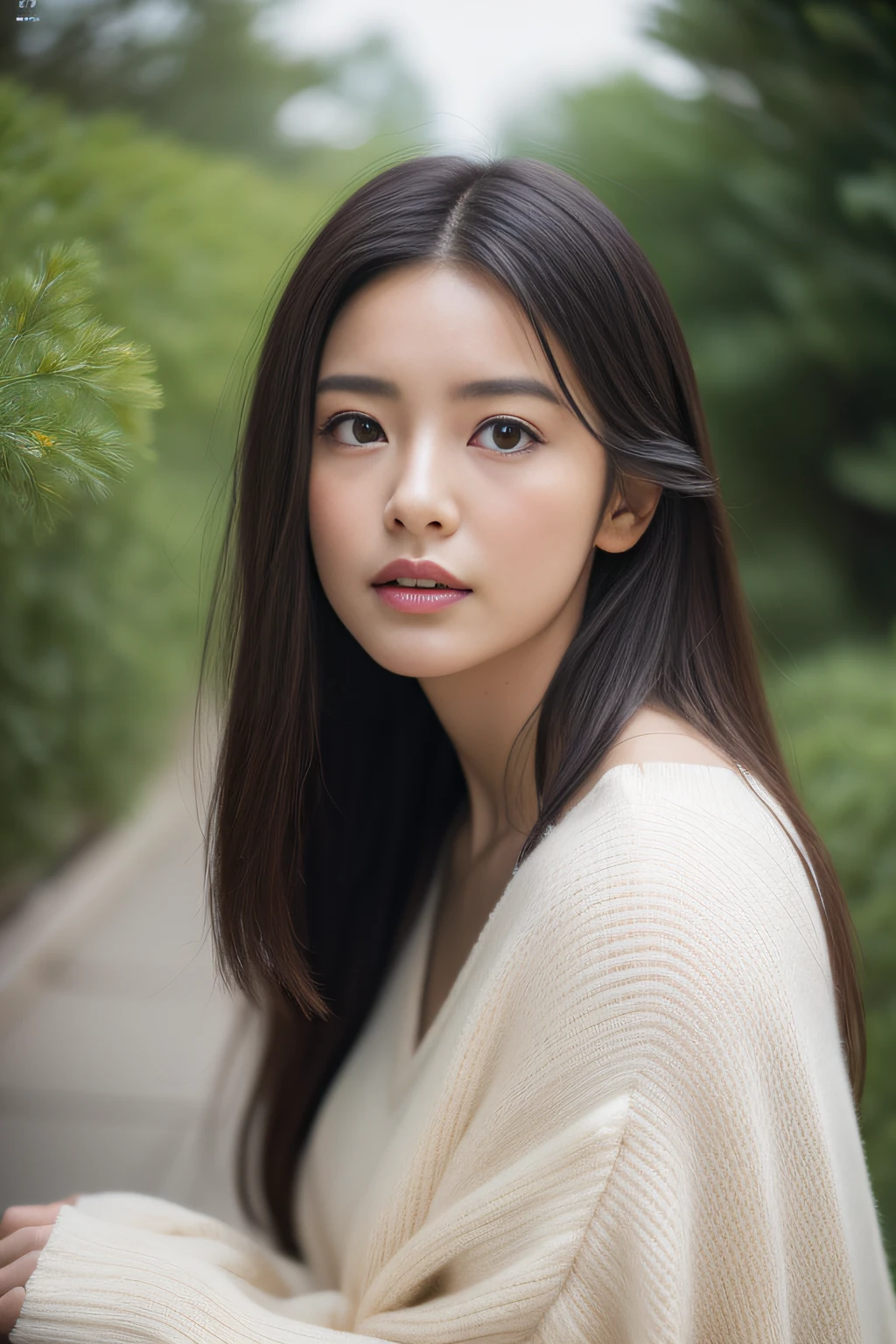 (masterpiece、top-quality、high-level image quality、ultra res,in 8K), (Raw foto:1.2), (Photorealsitic:1.4), (beautiful a girl,Sexy actress,japanes、cute little、Alone),Woman in anguish and despair,Beautiful and tender photo of tired woman with body and mind、年轻、Winter Outfit、The emotional landscape reflects her spirit、Cold wind blows、Winters、jpn、professional photograpy、