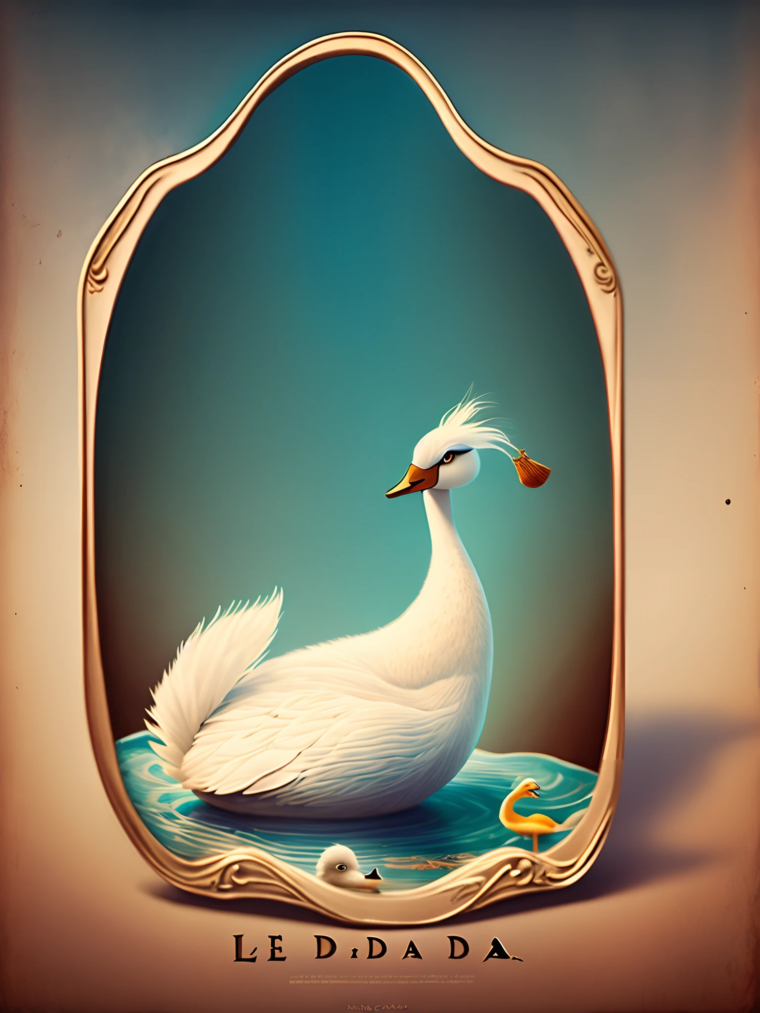 Movie poster for a Disney Pixar animated movie about Leda and the swan