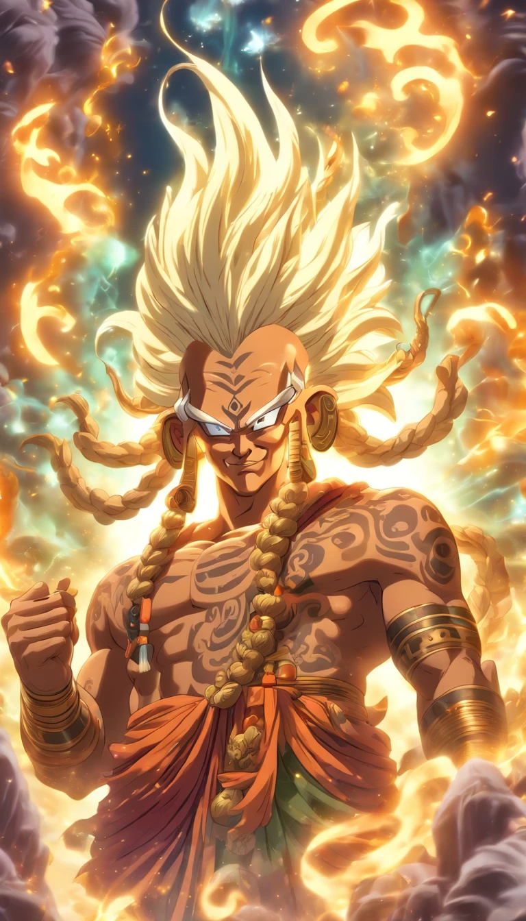 (((Brahma))) best quality, ultra-high resolution, 4K detailed CG, master piece, BRAHMA, Hindu god, old man, elder, white beard, Hindu mythology, Hindu image, ((full body)), aesthetic, centered on screen, full body