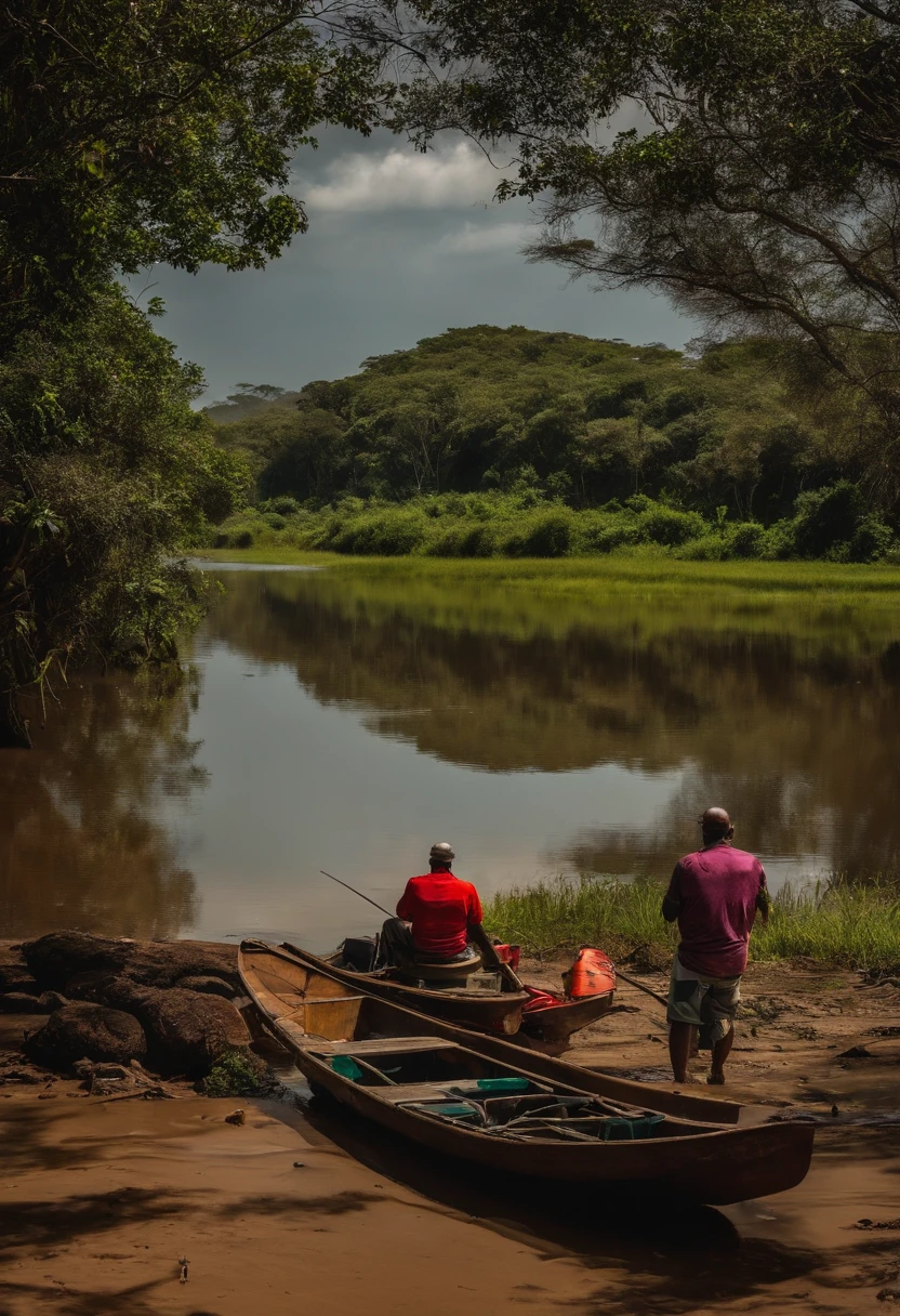 Motoqueiro Careca, Gordo and Corinthians from Goiás fishing in the Pantanal