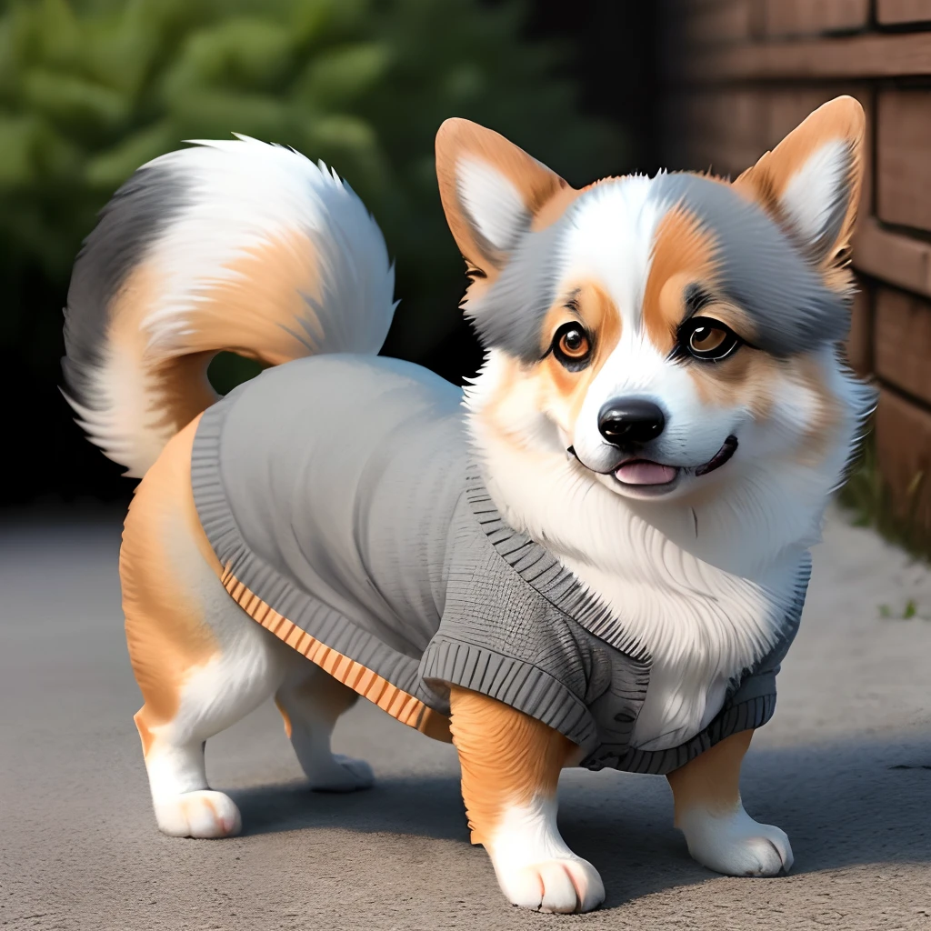 Welsh corgi cardigan couleur noir gris et blanc (bleu merle)