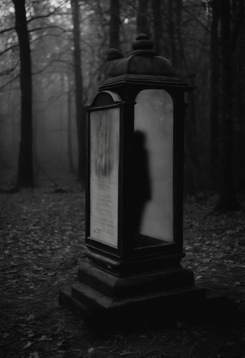 demon moonlight gravestones full-length mirror fog asymmetrical terror horrorcore --ar 16:9