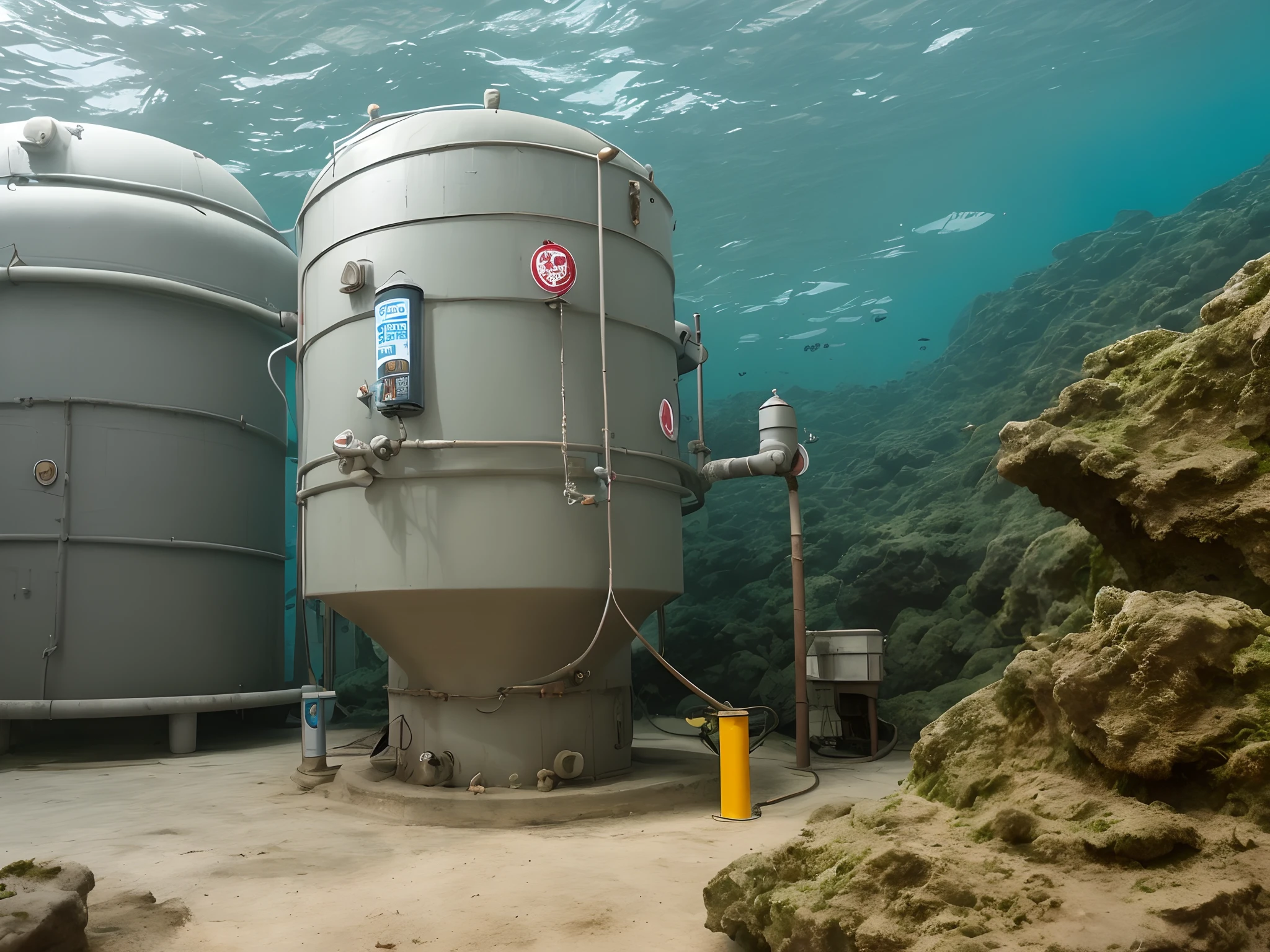 Bottom water tank with a siren in front