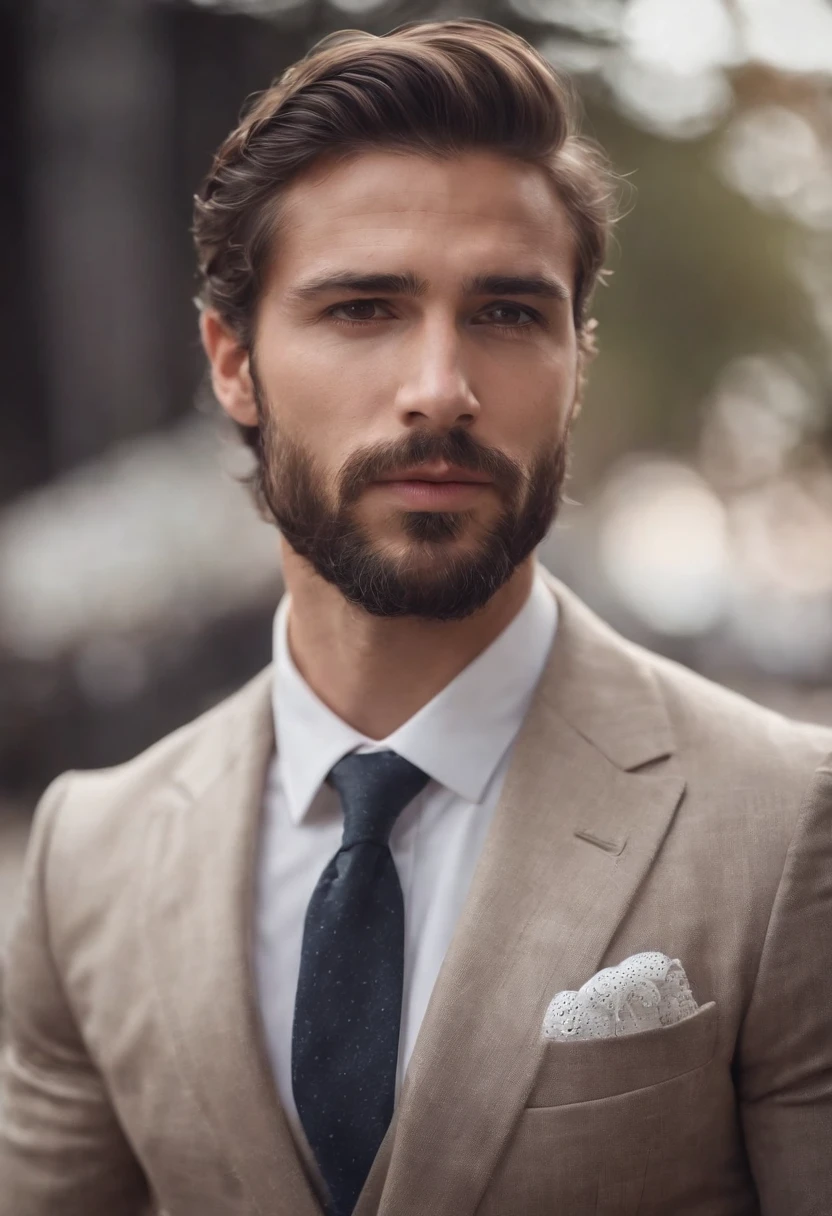 Precioso hombre de traje , Hermosa barba , Hombre sexy ejecutivo, Terno por lo tanto