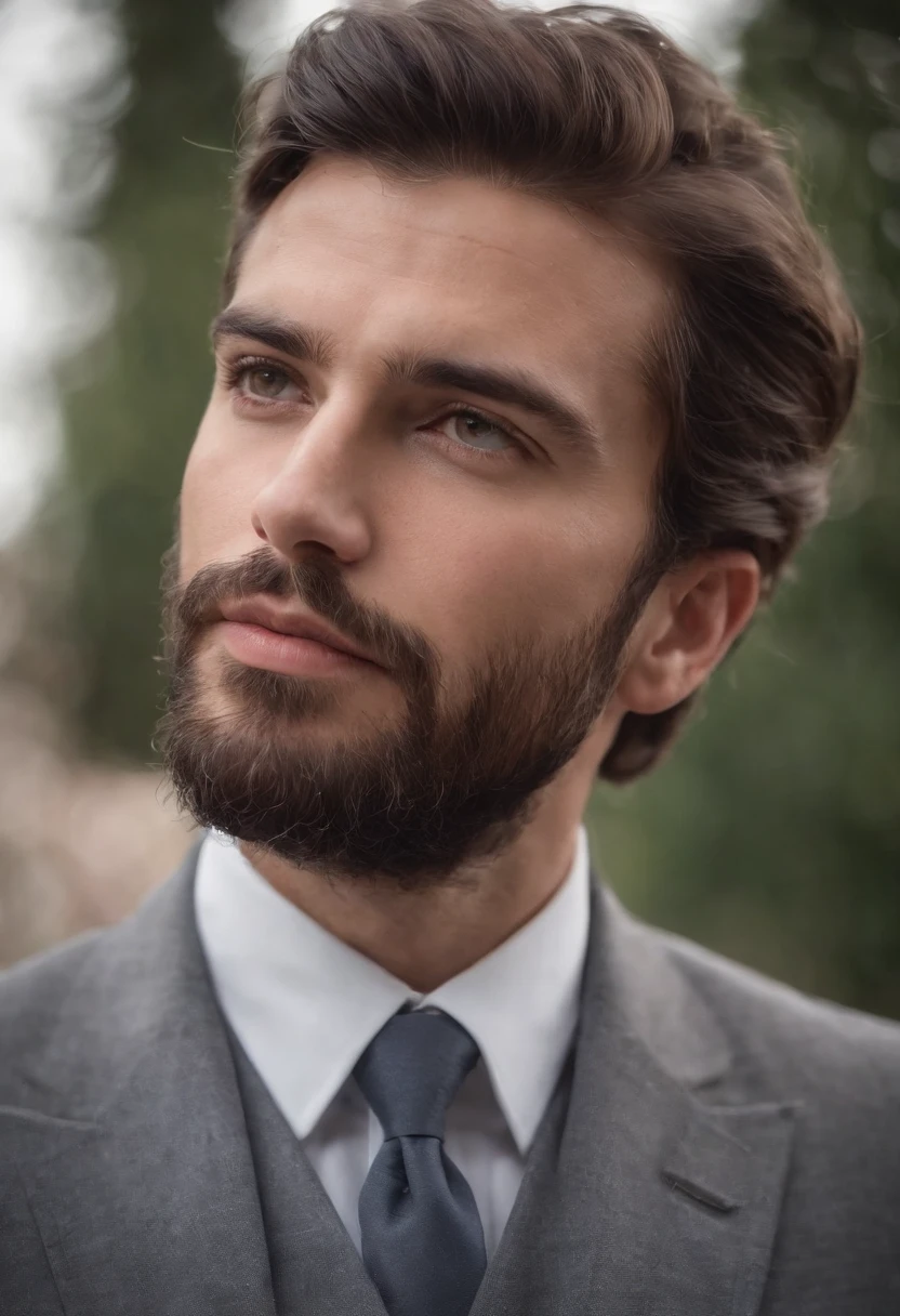 Precioso hombre de traje , Hermosa barba , Hombre sexy ejecutivo, Terno por lo tanto