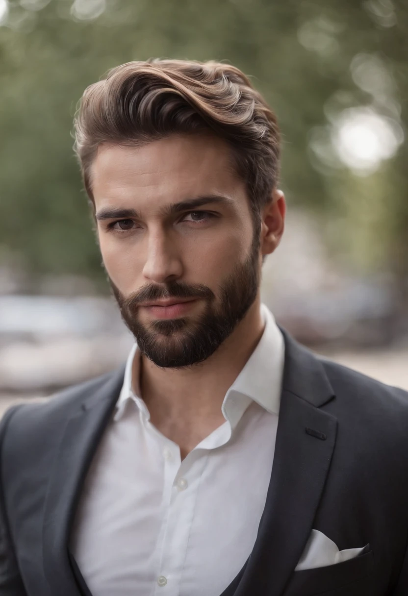 Precioso hombre de traje , Hermosa barba , Hombre sexy ejecutivo, Terno por lo tanto