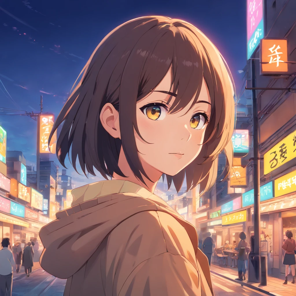 Chica anime de cabello negro con ojos color cafe