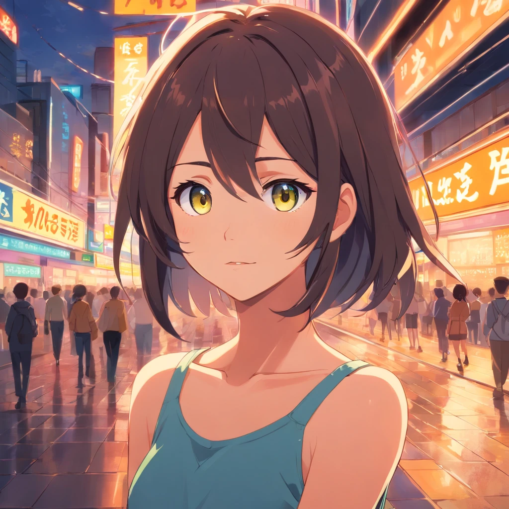 Chica anime de cabello ????? con ojos color cafe