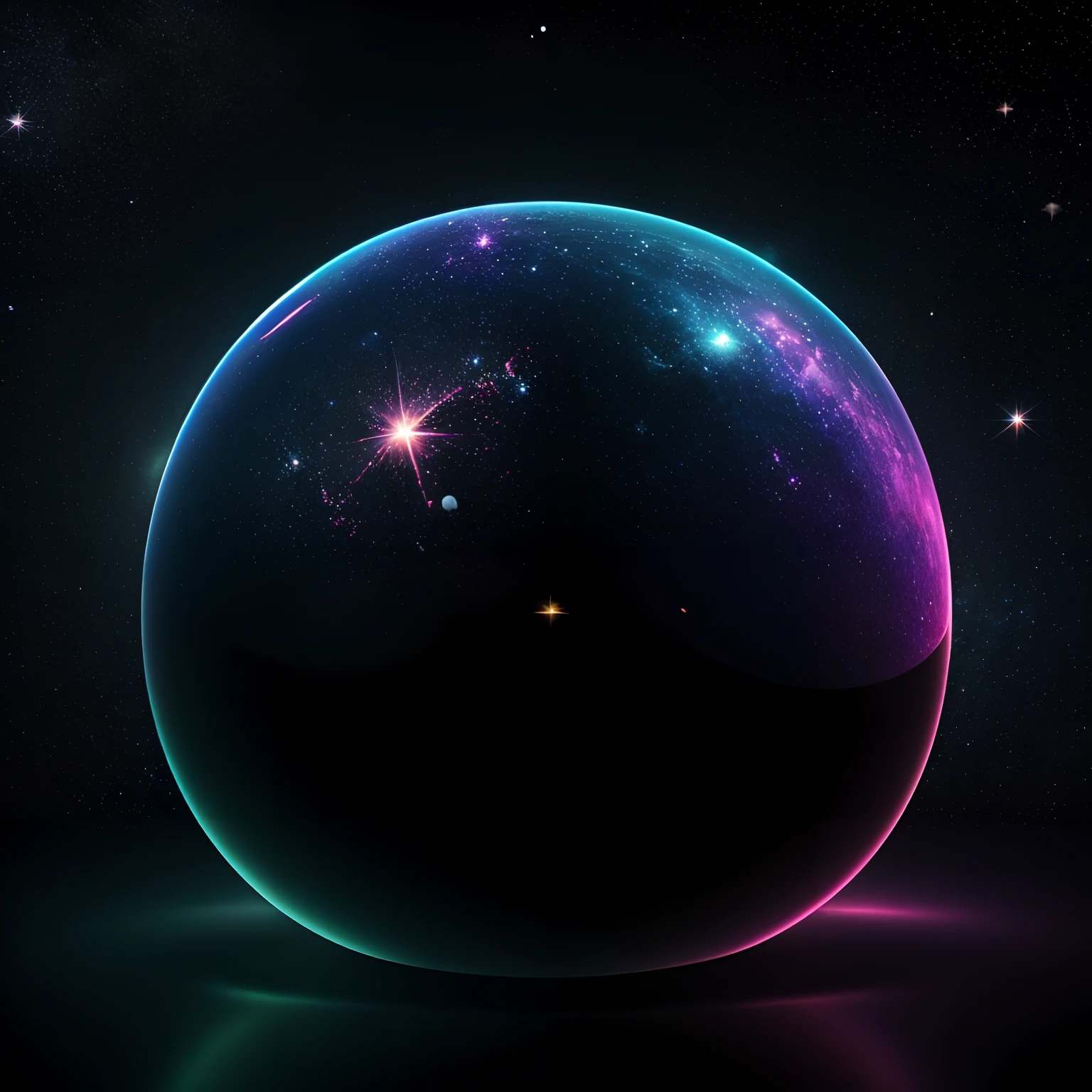 high quality, 8K Ultra HD, Space stars and galaxies inside an apple made of crystal, by yukisakura, high detailed, ultra-realistic, vibrant colors, glowing light, surreal, mesmerizing sparkle