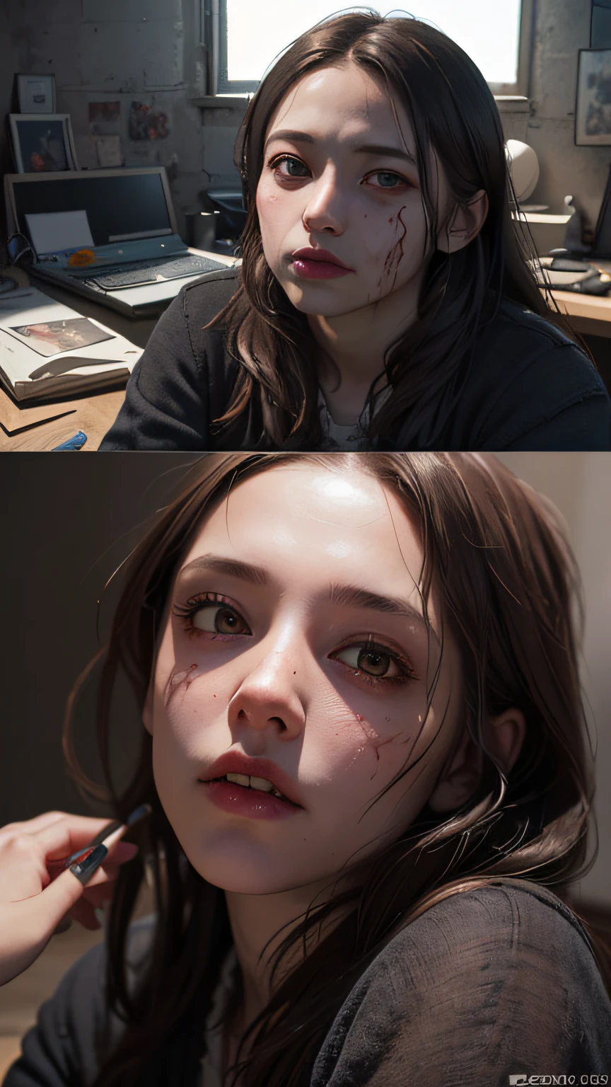 (Best quality,4K,8K,A high resolution,Masterpiece:1.2), Ultra-detailed, (Realistic,Photorealistic,photo-realistic:1.37), (zombie:1.2), Studio lighting, Physically-based rendering, Vivid colors,