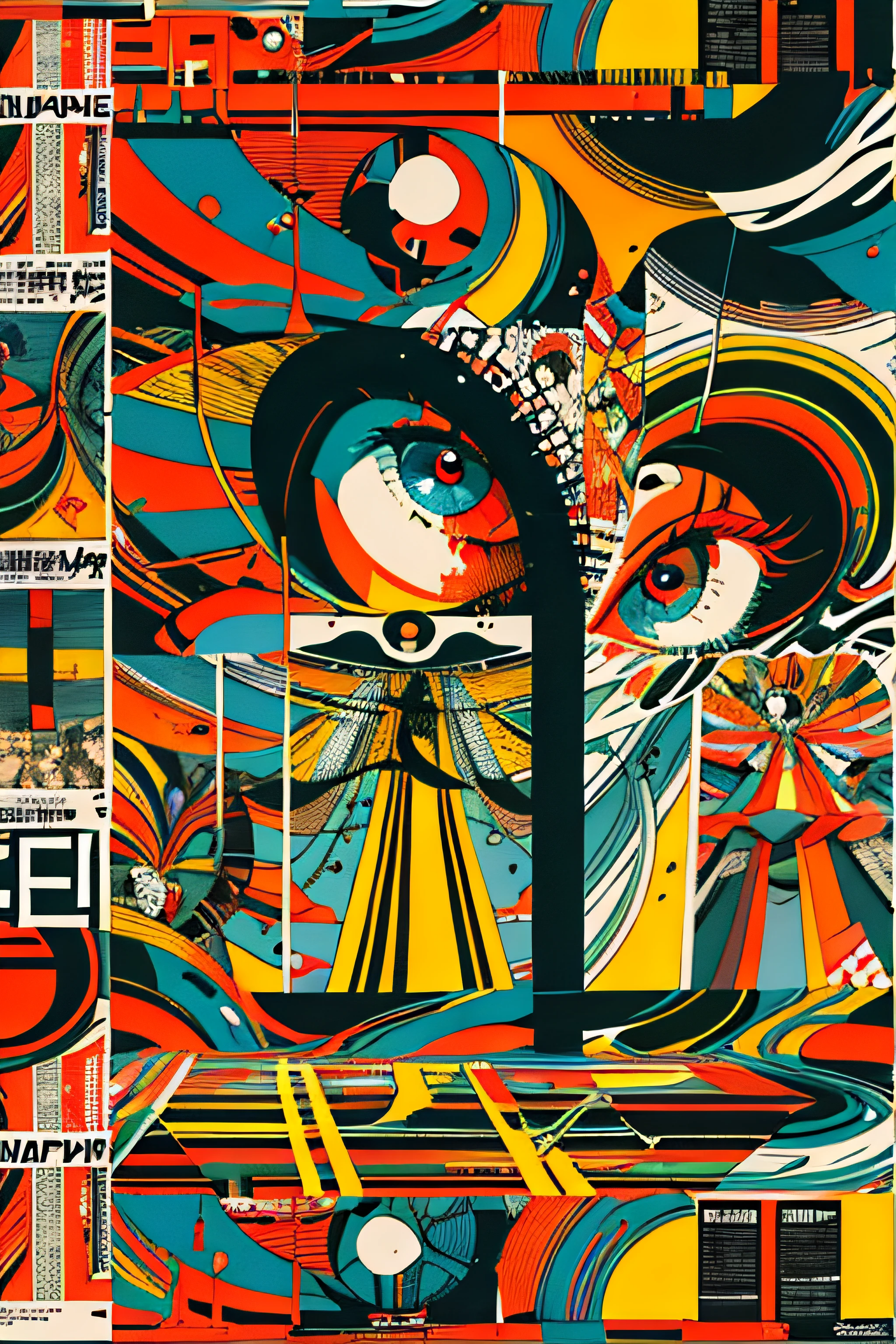 (((dramatic))), (((gritty))), (((intense)))) The movie poster features \(Masterpiece, Best Quality), 8k Wallpaper, highly detailed, poster, vintage, 1960s, Big dog, thriller cinematic movie poster, Bauhaus, shapes, lines, abstract, propaganda, mid century modern, movie poster, vintage, . The color palette is dominated by dark colors, dotted with bright colors, giving the poster a dynamic and visual impact, tachi-e (magazine:1.3), (cover-style:1.3), fashionable, vibrant, outfit, posing, front, colorful, dynamic, background, element, confident, expressive, holding, statement, attachment, majestic, coiled, around, touch, scene, cover, bold, eye-catching, fashion, catchy, bigger, eye-catching, modern, trendy, focused, stylish,