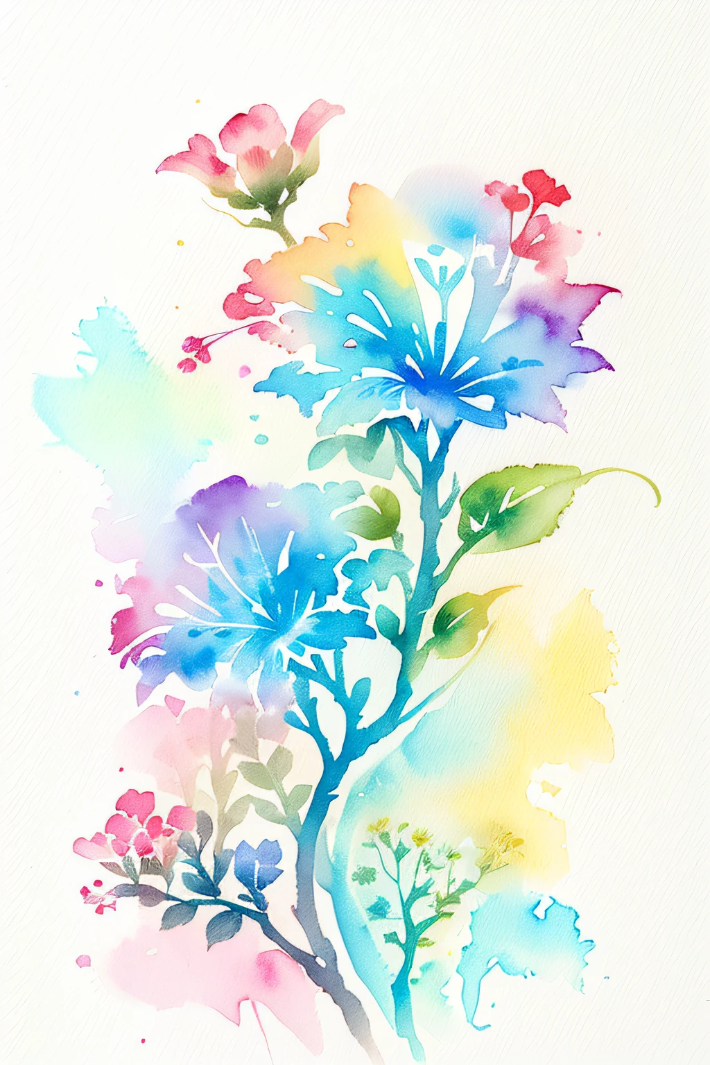 ( acuarela \(medio\), dibujo, IrisCompiet:1.2),pintura, hermoso campo de flores.