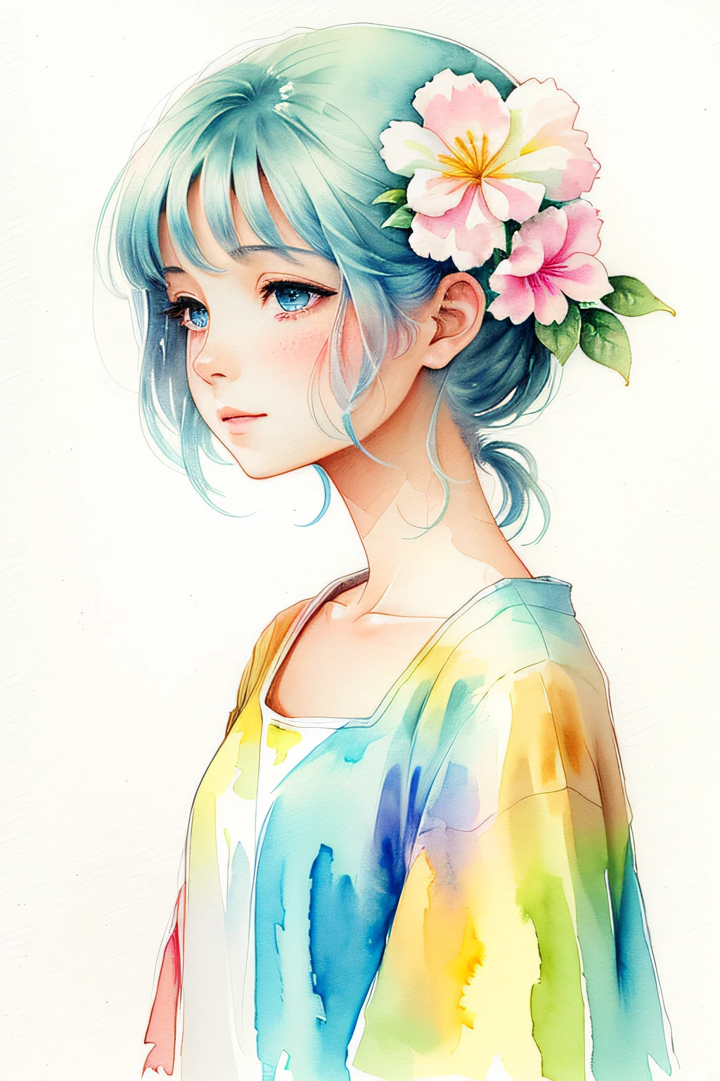 ( acuarela \(medio\), dibujo, IrisCompiet:1.2),pintura, hermoso campo de flores.
