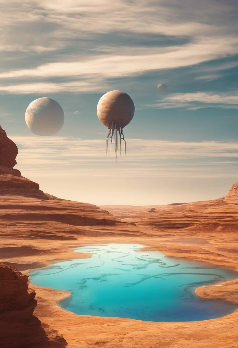 grand natural pool of freshwater connected to tributaries in the middle of the desert, sand dunes, deep, dry, sunny day, clear sky, detailed, realistic, vantage point view
out of frame, gibberish, lowres, duplicate, morbid, maniacal, darkness, creepy, fused, blurry background, poor quality, uneven, off-centered