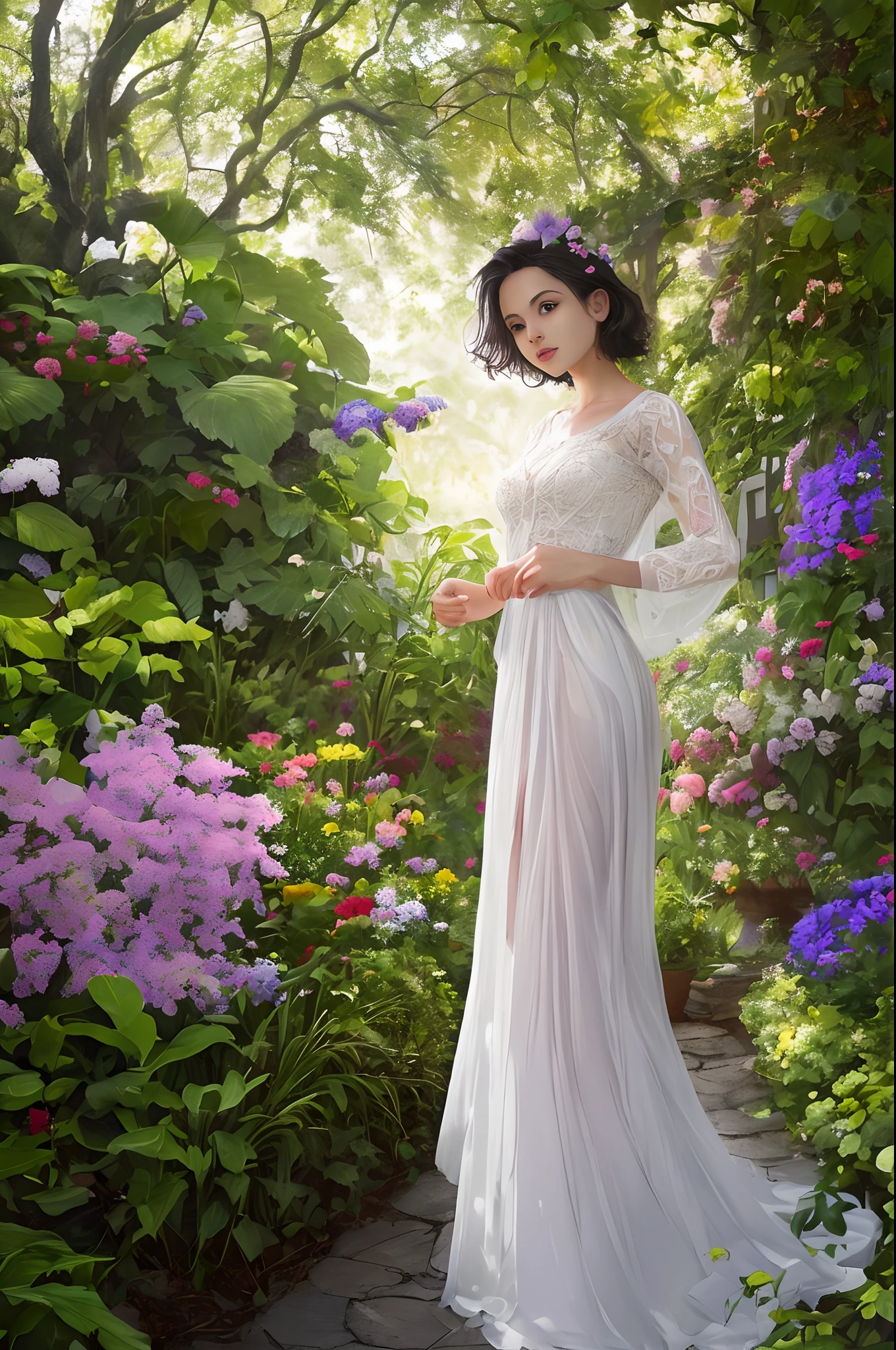 (best quality, 4k, ultra-detailed, realistic:1.37), a femboy confidently standing in a vibrant garden, wearing delicate and lacy panties, with a daringly exposed , peeing gently and gracefully. The garden is filled with colorful blooming flowers, creating a cheerful backdrop. The femboy's slender figure is accentuated by their stylish and androgynous clothing, exuding a sense of confidence and beauty. The sunlight shines down through the lush foliage, casting soft and warm rays on the scene. The atmosphere is serene and peaceful, enhancing the overall tranquility of the moment. The colors are vivid and saturated, with a touch of dreamlike softness. The scene is captured with impeccable attention to detail, showcasing the delicate folds and textures of the clothing, as well as the realistic rendering of the figure. The image embodies a modern and progressive style, capturing the essence of freedom, self-expression, and acceptance.