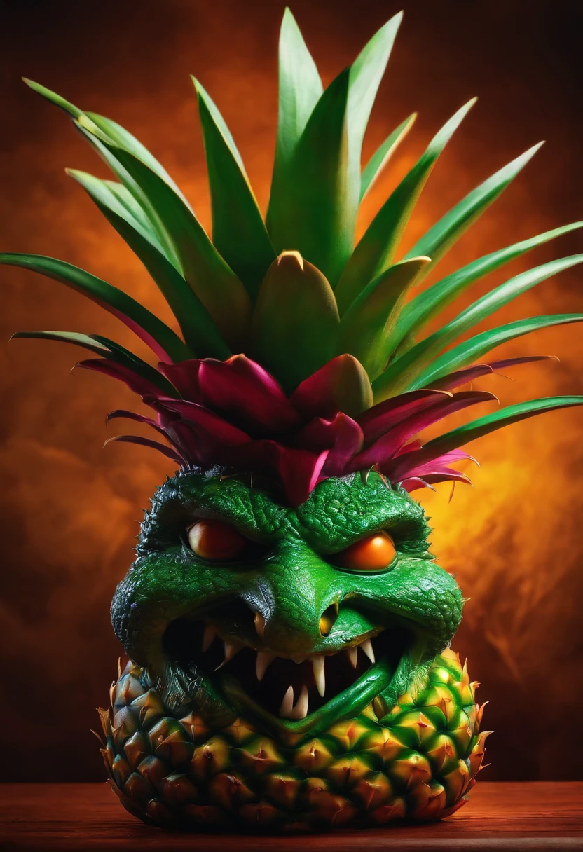 evil pineapple with mouth