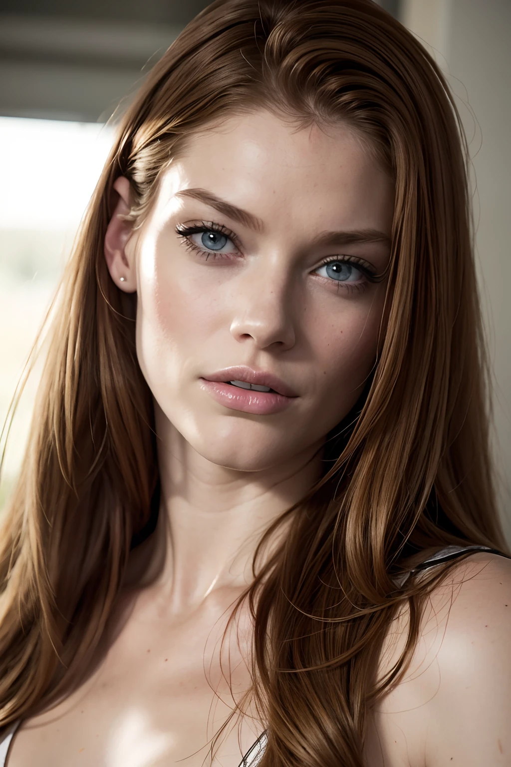 Alyssa Sutherland. jovem de 18 anos, close-up rosto,