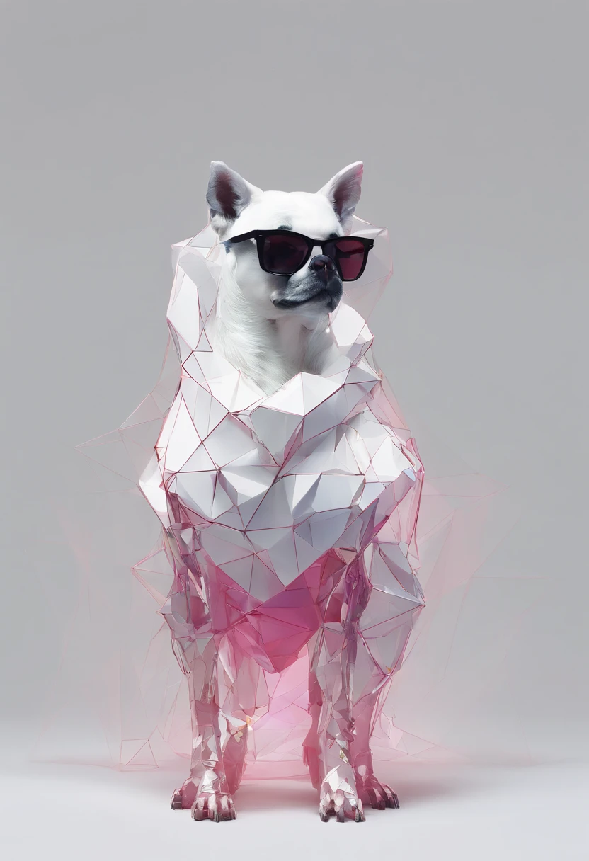 Perfect alignment, Cute animals in jackets,Crystal vases,Rose blossom, Wear sunglasses, Tolerable, standing position, abstract beauty, centered, Looking at the camera, Facing the camera, Near-perfect, Dynamic, highly detaild, silky, Sharp focus, 8K, High-definition resolution, Illustration, art by Carne Griffiths and Wadim Kashin, White background