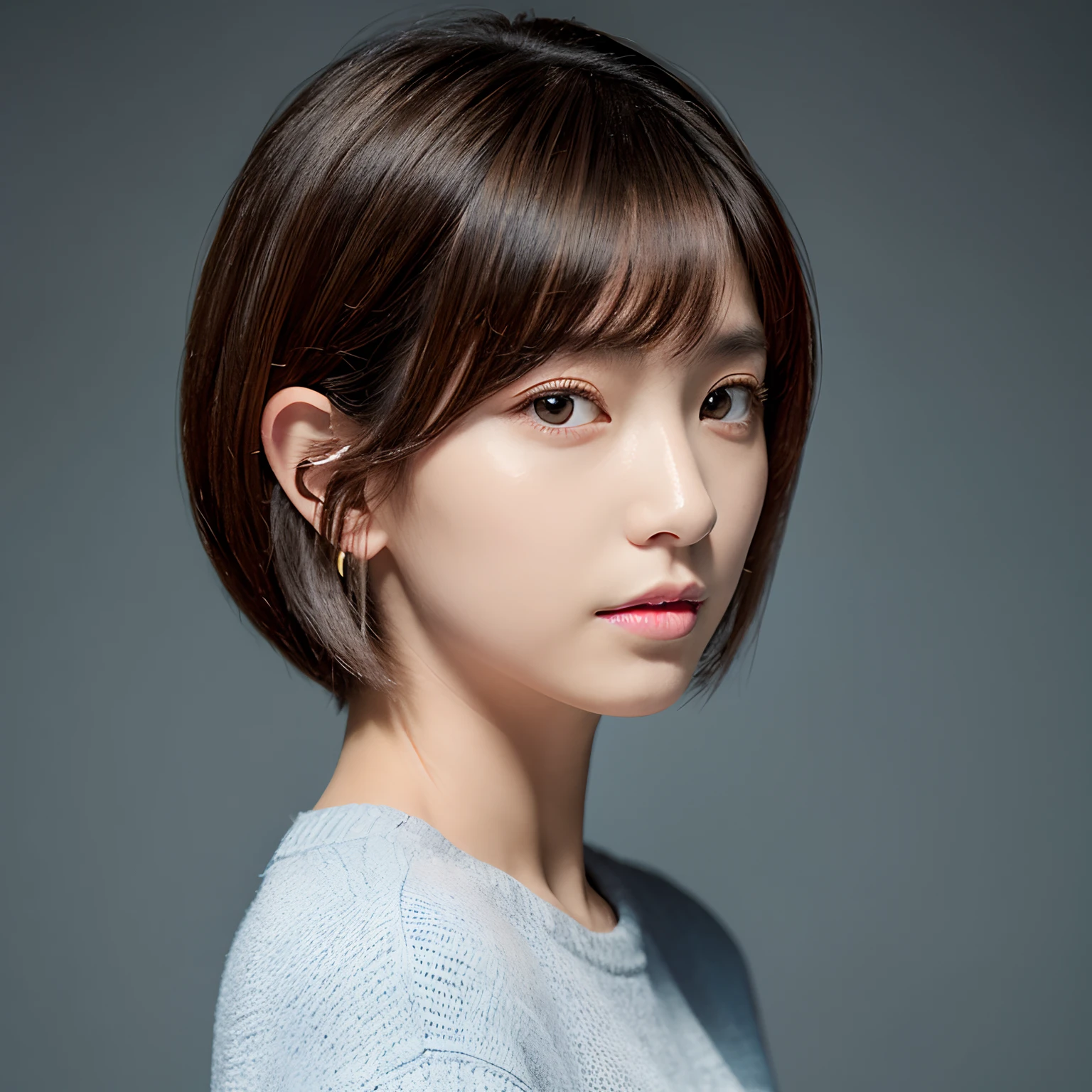 femele、Shorthair with visible ears、Background light solid color