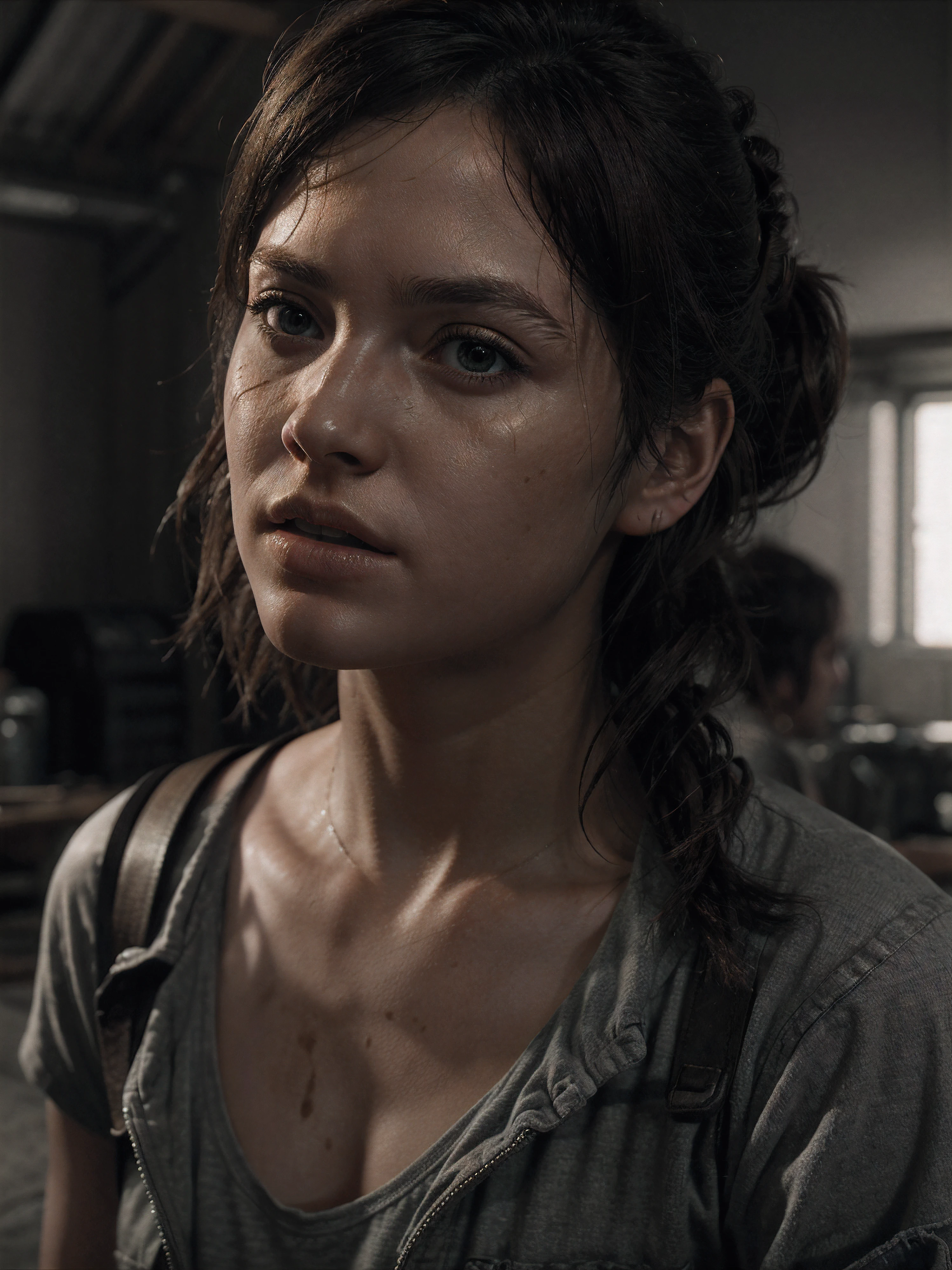 a photo of Ellie from The Last of Us, messy hair, 4k, supreme detail, highly detailed, yo