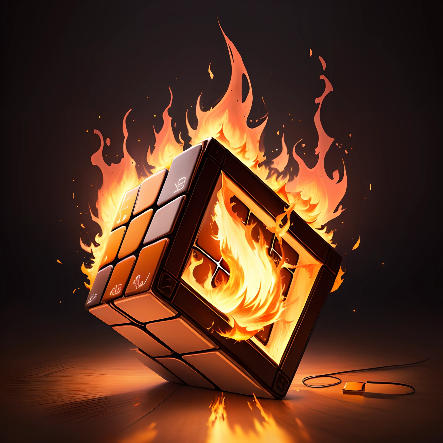 Logo rubik and fire