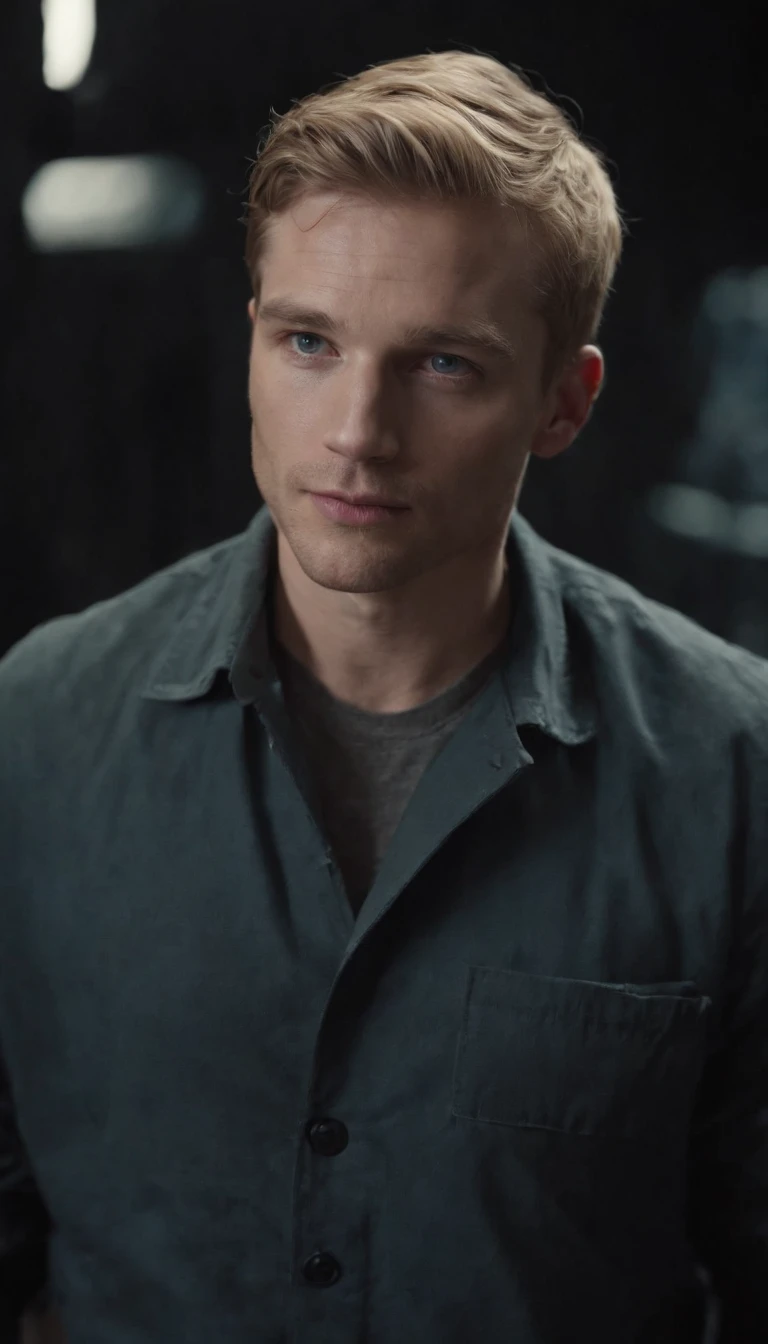 https://cdn.discordapp.com/attachments/1151675549438185532/1158979588316209203/charlie_to_edit.png?ex=651e375a&is=651ce5da&hm=75b4e1c454d6bd312c3912959630de2be04feb41d017cf1f32d3e4635d817ba1& blonde hair blue eyes man held captive in a dark room, thriller, suspence, scifi, cyberpunk, 8k, cinematic scene from film