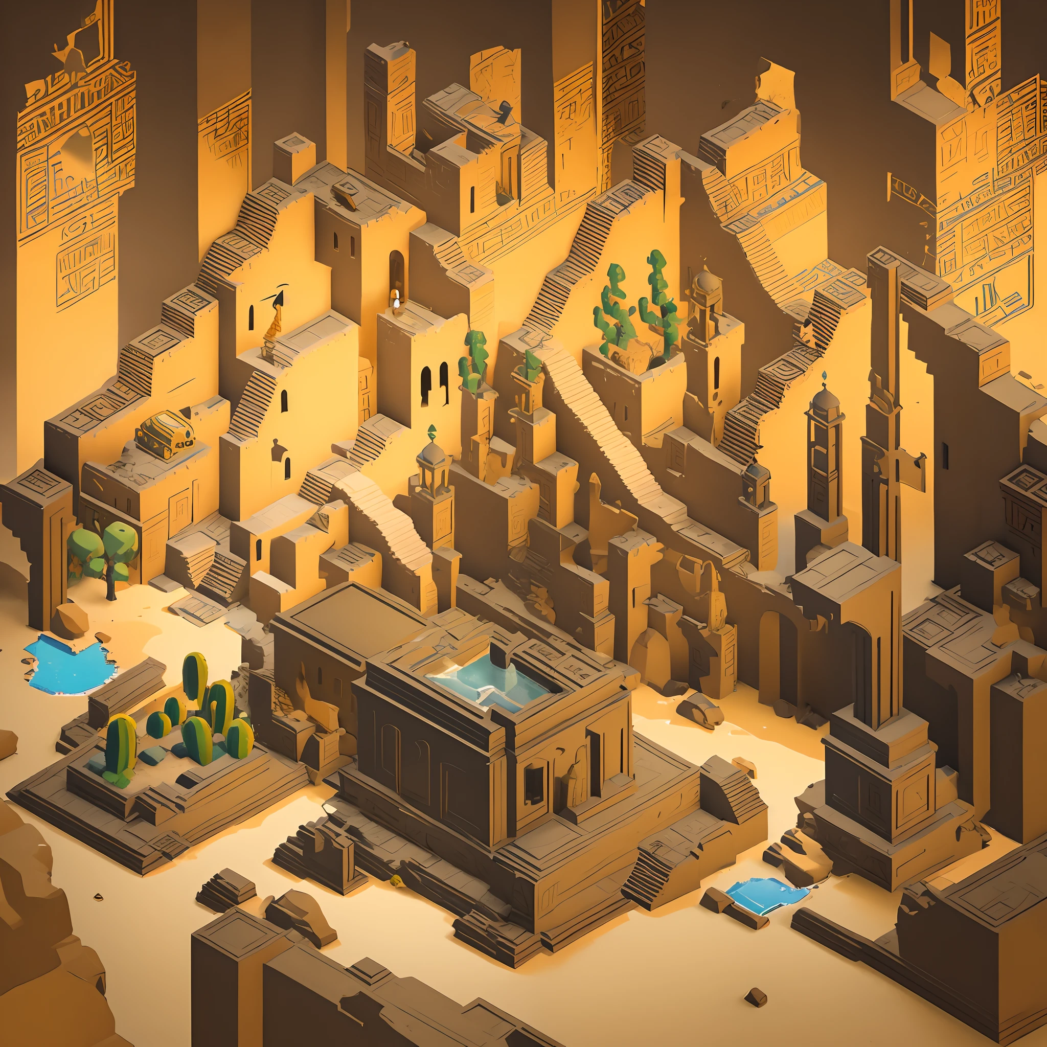 Pixel art of desert scene with a small building and cactus tree, Desert Temple, (Monument Valley style), detailed pixel art, Pixel art style, concept pixelart, pixelart:3, ancient epic tower in the desert, beautiful detailed pixel art, detailed pixel artwork, # pixelart, #pixelart, background depicting a temple, pixel artwork, desert mesa, Egyptian temple with statue of Anubis and other statues, Mummified king of Egypt, egyptian environment, in an ancient tomb, ancient interior tent background, ancient persian temple dungeon, egyptian environment, Egyptian atmosphere, God of Egypt, egyptian style, Hieroglyphic mysticism, ancient egypt painting, game asset occult, background-image, Ancient, Pharaoh's clothes