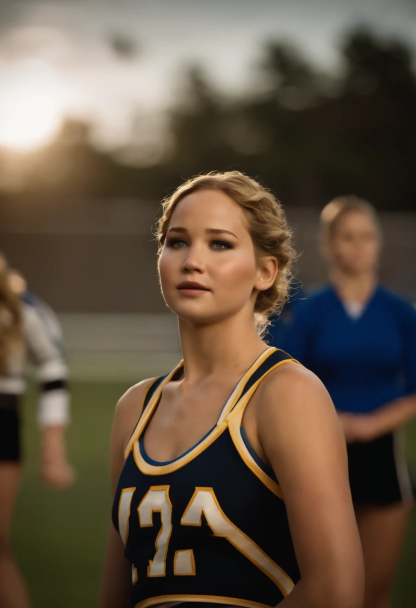 Jennifer Lawrence as a 15-year-old cheerleader