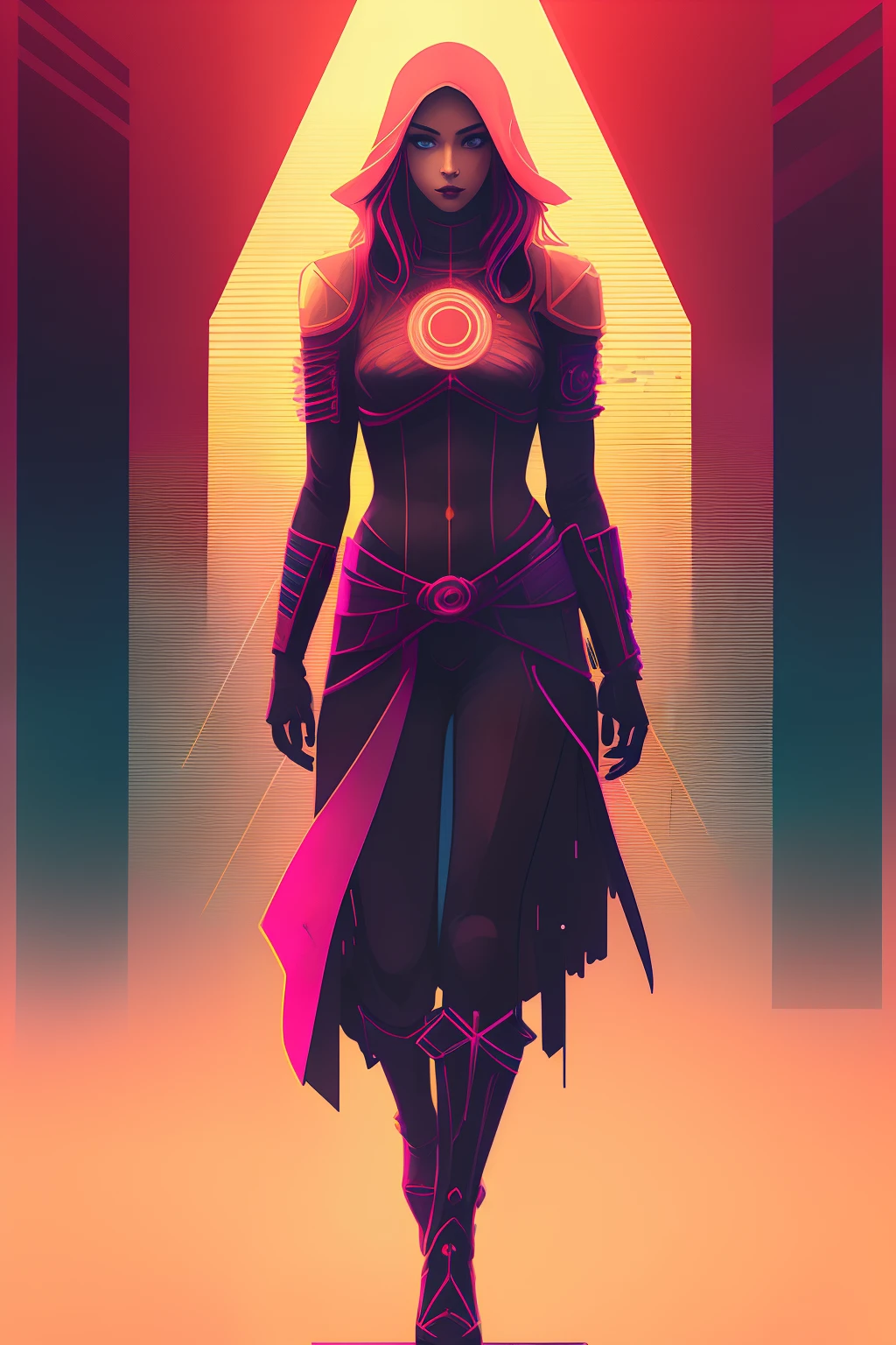 snthwve style nvinkpunk (symmetry:1.1) (portrait of floral:1.05) a woman as a beautiful goddess, (assassins creed style:0.8), pink and gold and opal color scheme, beautiful intricate filegrid facepaint, intricate, elegant, highly detailed, digital painting, artstation, concept art, smooth, sharp focus, illustration, art by greg rutkowski and alphonse mucha, 8k