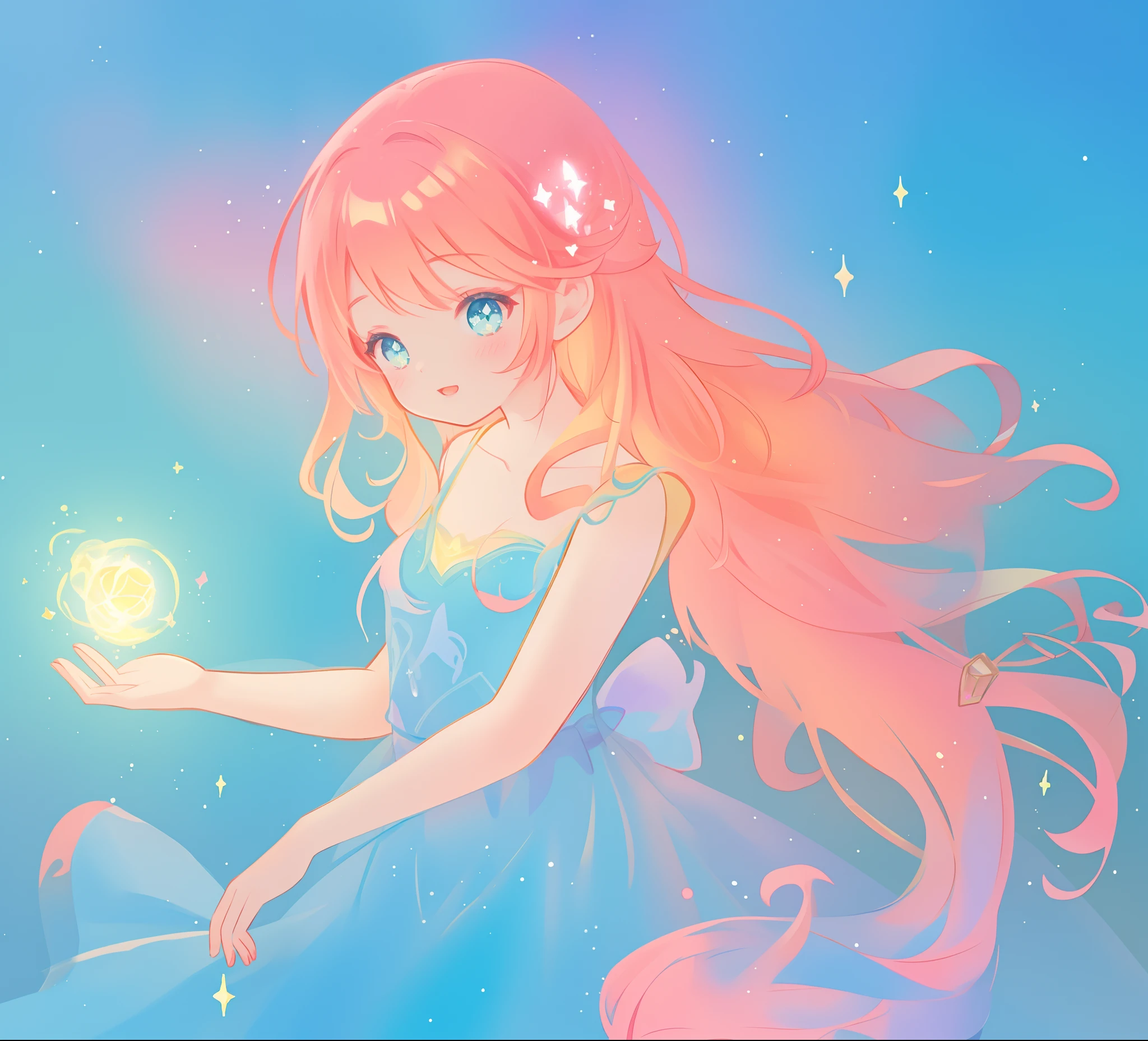 beautiful girl in colorful liquid dress, vibrant pastel colors, (colorful), magical lights, sparkling lines of light, inspired by Glen Keane, inspired by Lois van Baarle, disney art style, by Lois van Baarle, glowing aura around her, by Glen Keane, jen bartel, glowing lights! digital painting, flowing glowing hair, glowing flowing hair, beautiful digital illustration, fantasia background, whimsical, magical, fantasy, beautiful face, ((masterpiece, best quality)), intricate details, highly detailed, sharp focus, 8k resolution, sparkling detailed eyes, liquid watercolor