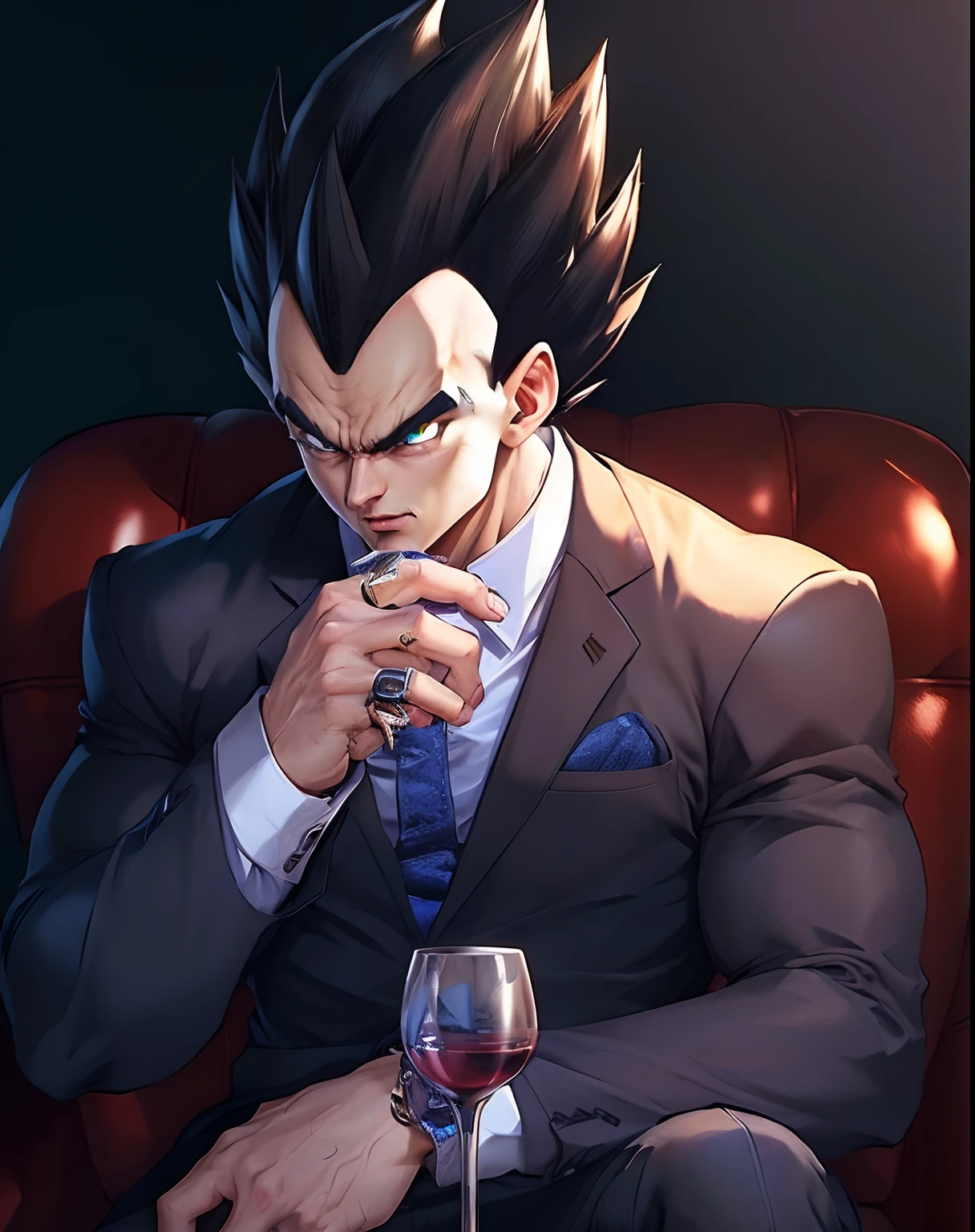 Hyperrealistic version of Vegeta, hyperdetailled, hyperrealistic