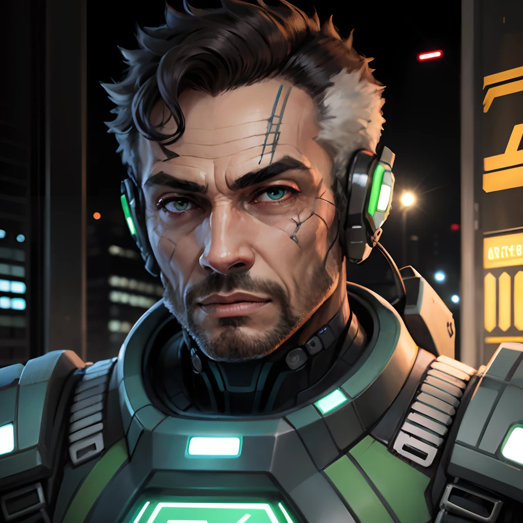 Robo futurista, homem, borgue , verde , star trek, espaco, ultra qualidade, arma