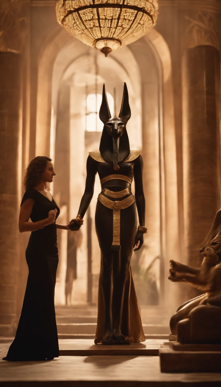 Anubis seducing a woman; and another woman watching to anubis