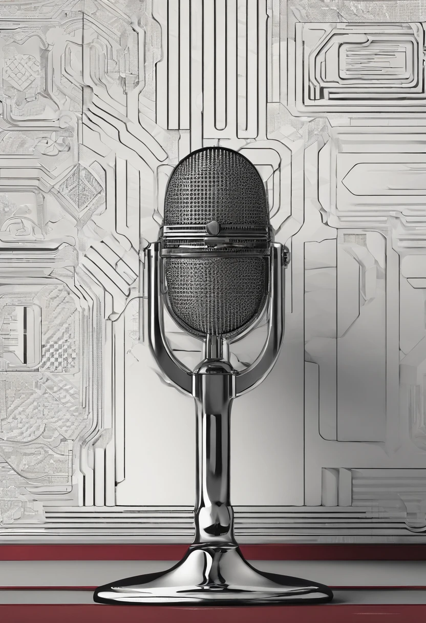 Pattern 1 - Microphone in bright light:In the center of the picture is a illuminated microphone,It represents the heart of the speech。Microphones can have highlights and shadows,to increase the sense of three-dimensionality。
Pattern 2 - Lectern:Next to the microphone there can be a simple lectern,It is represented by several lines and simple geometric shapes。