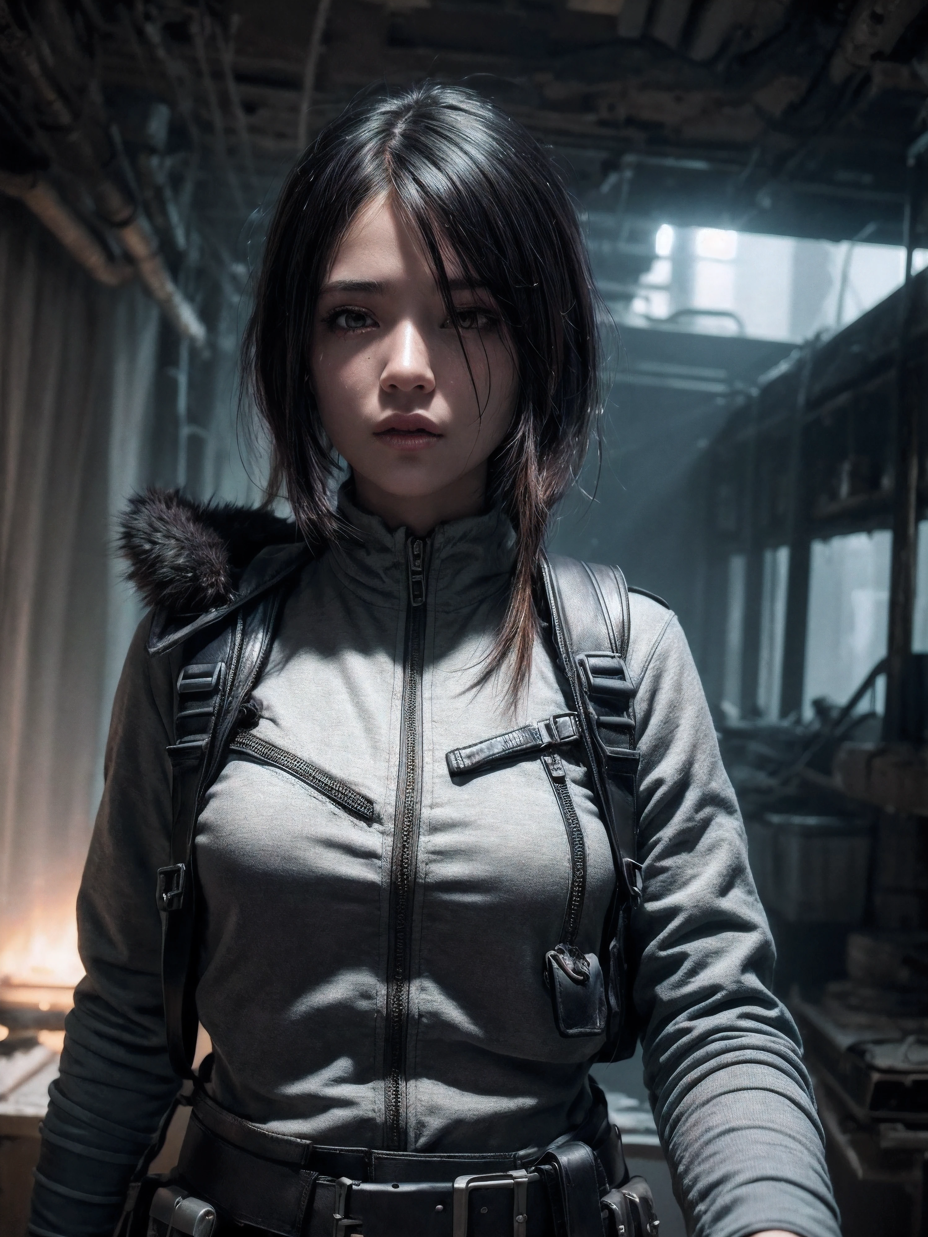 psychedelic, finely detailed, dramatic, ray tracing, Post-Apocalyptic, 1girl