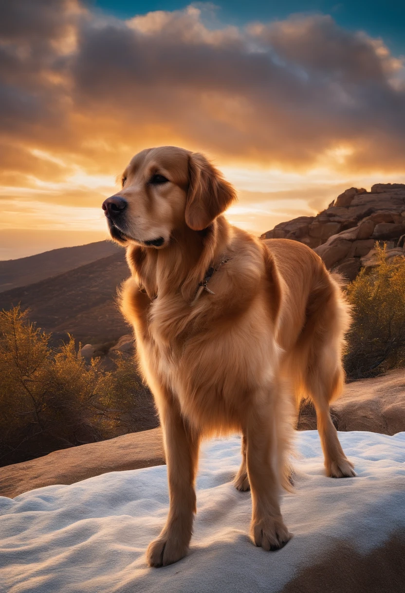 /imagine prompt: Golden Retriever, Bold outline style, Jagged edges, Trash core, Light Shadow --V 5.2