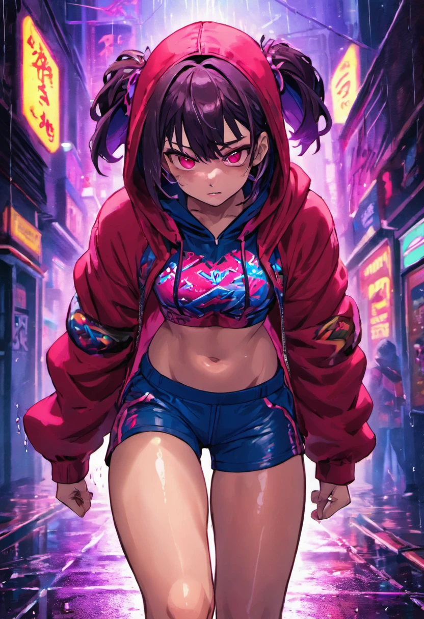 girl spacepunk,(((1girl))),((anime girl with extremely cute and beautiful black hair cat ears walking seductively down the street)),

(large breasts:1.4),saggy breasts,((((black hair,messy hair,colored inner hair,large hair,absurdly long unkempt hair:1.35,long hair,ear breathing)))),((((cat ears,cat ears on head,big cat ears)))),((pink eyes:1.3,upturned eyes:1.3,perfect eyes,beautiful detailed eyes,rainbow glows ultra-detailed deep pink purple eyes:1.1,gradient eyes:1,finely detailed beautiful eyes:1,symmetrical eyes:1,big highlight on eyes:1.2)),((fat)),(((lustrous skin:1.5,bright skin: 1.5,skin tanned,shiny skin,very shiny skin,shiny body,plastic glitter skin,exaggerated shiny skin))),(spider lower abdomen,narrow waist,wide hip,athletic body,inflated legs,delicate detailed fingers,detailed body,detailed arms,human hands,(detailed face)),

cute,slutty,seductive,erotic,(((nsfw))),

zettai ryouiki,revealing clothing,show skin,((((underboob)))),(cleavage),(semi-naked,with little clothing,((tiny thong)),bare legs,visible thong straps),((((crop top hoodie,cropped hoodie,hoodie,hoodie intricate)))),((detailed outfit,detailed clothes)),

(dynamic pose:1.0),solo focus,embarrassed,centered,scale to fit dimensions,Rule of thirds,

((((cyberpunk city by the ocean,huge buildings,neon signs,puddles)))),stormy sky,threatening sky,dark clouds,((synthwave background theme,detailed background : 1.25)),a transparent building as a huge aquarium with fish at night,nice lighting decorations,detailed architecture,detailed fish

(best quality,high resolution,sharp focus,ultra detailed,extremely detailed,extremely high quality artwork,(realistic,photorealistic:1.37),8k_wallpaper,(extremely detailed CG 8k),(very fine 8K CG),((hyper super ultra detailed perfect piece)),flawless,(((masterpiece))),illustration,vibrant colors,(intricate),High contrast,Selective lighting,Double exposure,HDR (High Dynamic Range),Post-processing,Background blur,