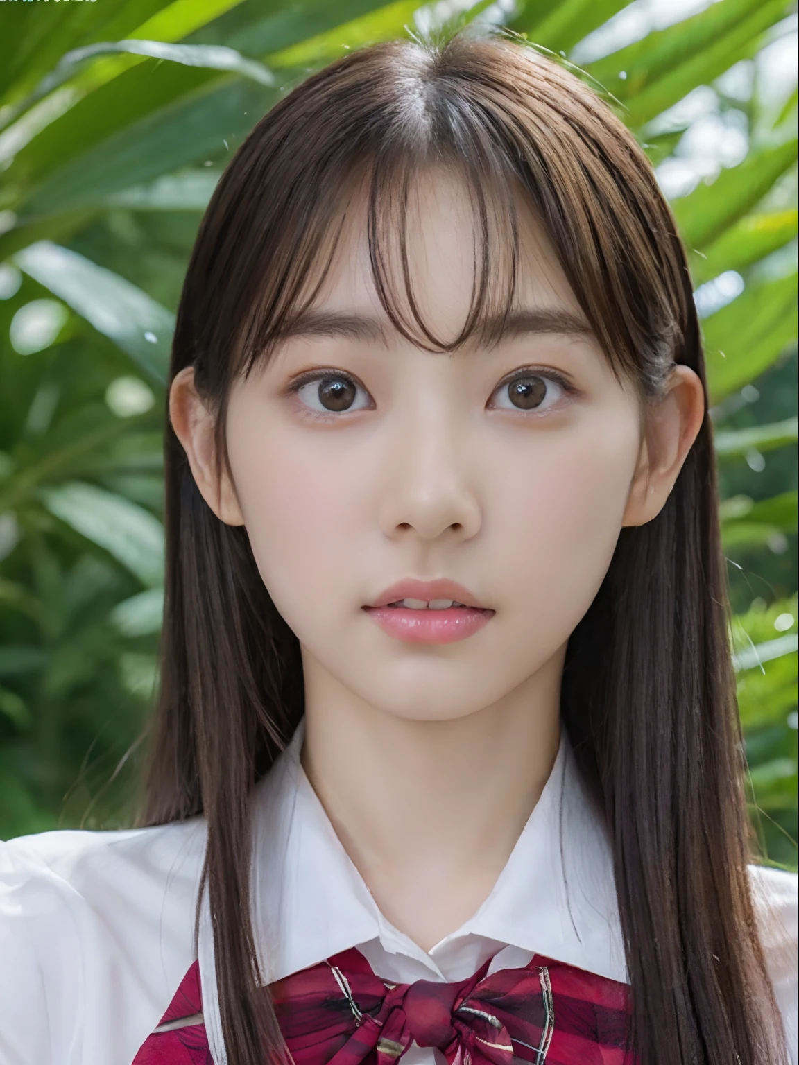 Japan school uniform, a closeup, wide angles, low angles, peitos fartos, Brown hair, looking at the viewers, portlate, 耳Nipple Ring, ear phone, hi-school girl,
unparalleled masterpiece ever, Ultra realistic 8K CG, Clean and beautiful face, Glossy skin, Skindentation, top-quality, 超A high resolution, Photorealsitic, pineapple