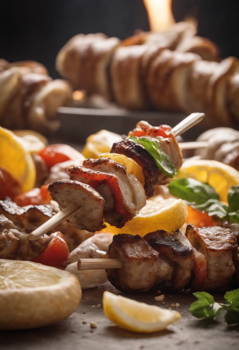 A Kebab falling in pieces juicy, tasty, hot, promotional photo, intricate details, hdr, cinematic, adobe lightroom, highly detailed