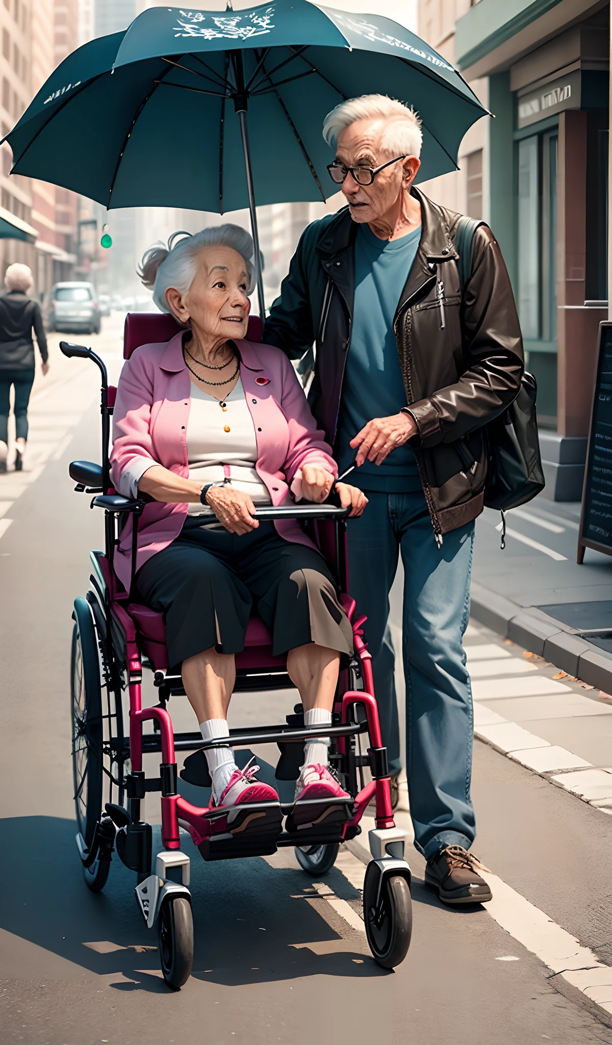 Walking booster for seniors,Can hold a lot of things,There is an umbrella,Can be used as an electric wheelchair