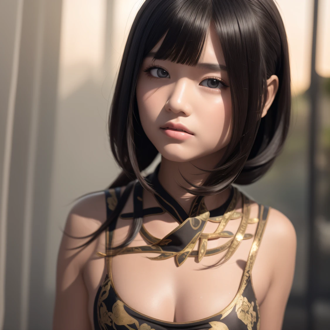 (From the side Side), Small breasts, Side Chest, (Flat chest), (Drooling), (Wet), (Expressionless), (Tears), Looking_at_peeping at the viewer, 10 years old fashionable beautiful beautiful beautiful girl, Gentle and attractive Chinese beautiful girl, 10 years old, delicate sexy collarbone, charming oval face, Double eyelids, Smart Peach Blossom Eyes, Pink lips, Small nose, Bare shoulders, Focus on the face, Close-up of chest, hyper HD, Super detail, Fresh and impressive,CG blockbuster,Asian women pose in colorful bikinis, photorealistic anime girl rendering, detailed face of a asian girl, 3 d anime realistic, Smooth anime CG art, Realistic. Cheng Yi, Realistic anime 3 D style, render of a cute 3d anime girl, Rendu portrait 8k, 3 D rendering character art 8 K, Kawaii realistic portrait,(((Wear thick gold-framed reflective sunglasses))) (Linen batik scarf), Angry fighting stance, looking at the ground, Batik linen bandana, Chinese python pattern long-sleeved garment, rainbowing(Abstract propylene splash:1.2), Dark clouds lightning background,废墟(realisticlying:1.4),Black color hair,Flour fluttering,Telephoto lens high, A high resolution, the detail, RAW photogr, Sharp Re, Nikon D850 Film Stock Photo by Jefferies Lee 4 Kodak Portra 400 Camera F1.6 shots, Rich colors, ultra-realistic vivid textures, Dramatic lighting,8K quality, Girls,Backstreets, Dark clouds lightning background(realisticlying:1.4),Black color hair,, RAW photogr, Sharp Re, Nikon D850 Film Stock Photo by Jefferies Lee 4 Kodak Portra 400 Camera F1.6 shots, Rich colors, ultra-realistic vivid textures, Drama light film CG society。,,Tropical canyon battle scene、Chinese big breasts、Vintage trench coat、three kingdom、ember、100 people、Faraway view、intense battles、high detal、masuter piece、NSFW,Multi-layered long-sleeved gauze garment,Quick-dry vest,Colorful cotton and linen sweater,Red and black snake cloak cloak,Doomsday ruins(废墟)Climb the streets(Armageddon)eyes filled with angry,He clenched his fists