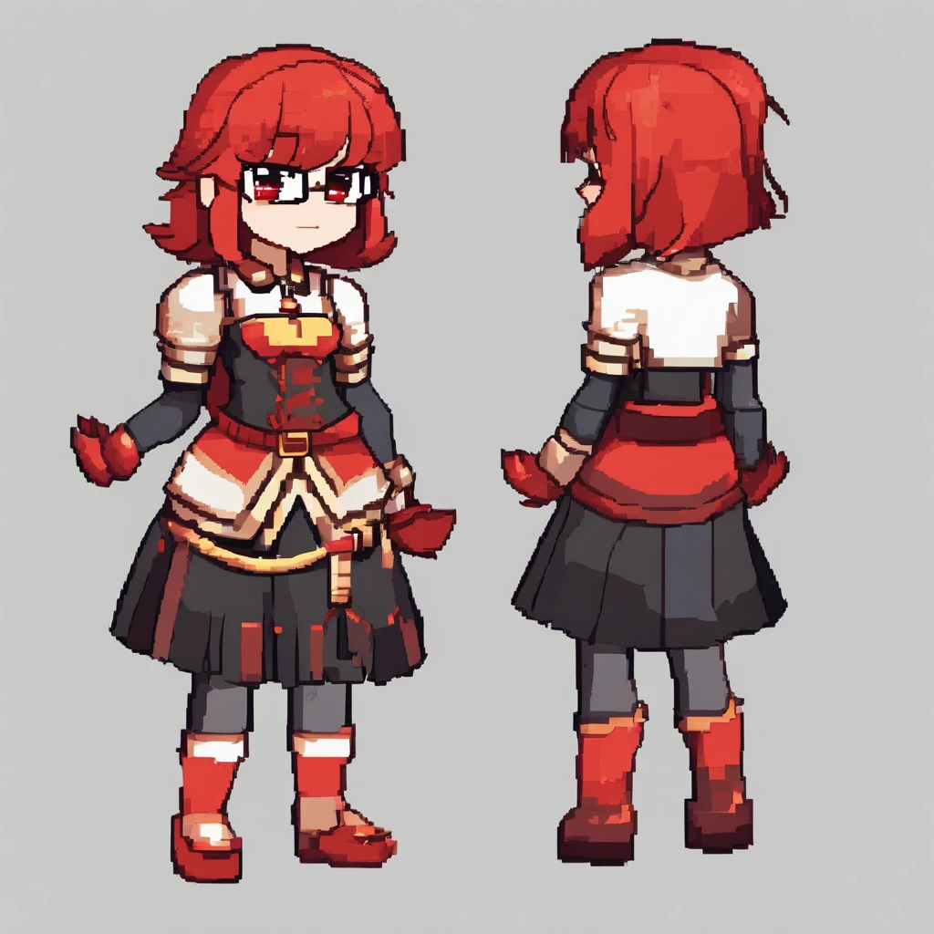 1girl,fullbody,((chibi)),((red-framed)) (under-rim) glasses,
red eyes,, (side swept bangs:1.8), asymmetrical bangs,red hair, short hair,simple background,idol clothes