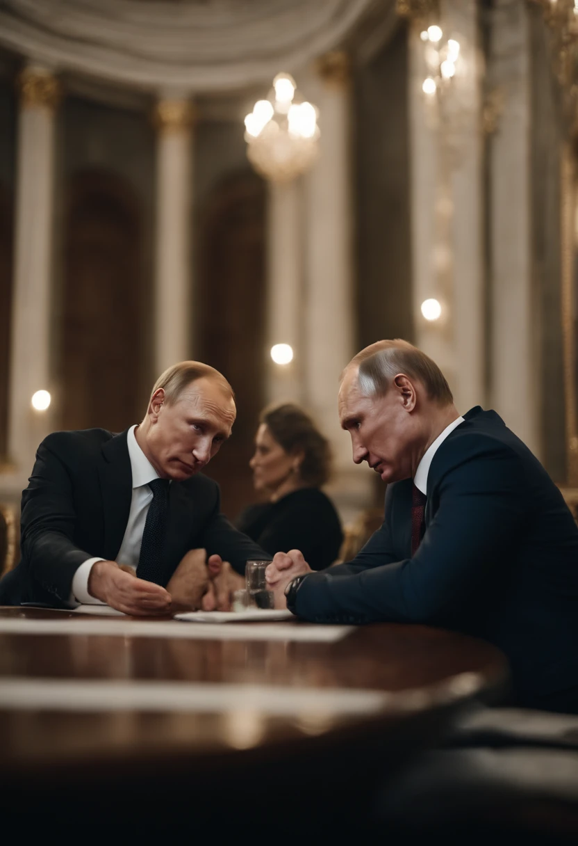 Vladimir Putin is hitting on Donald Trump in a nightclub with alcohol tables