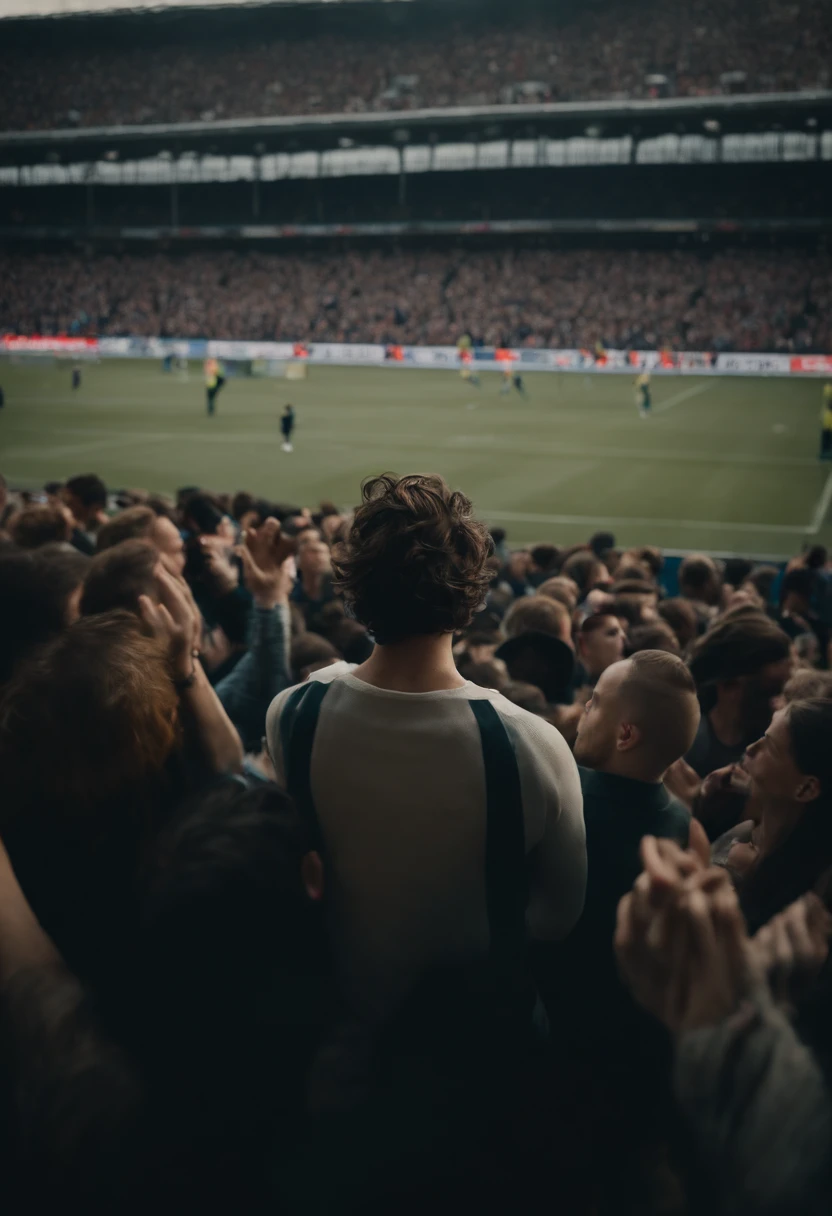 Harry Styles in a packed football stadium