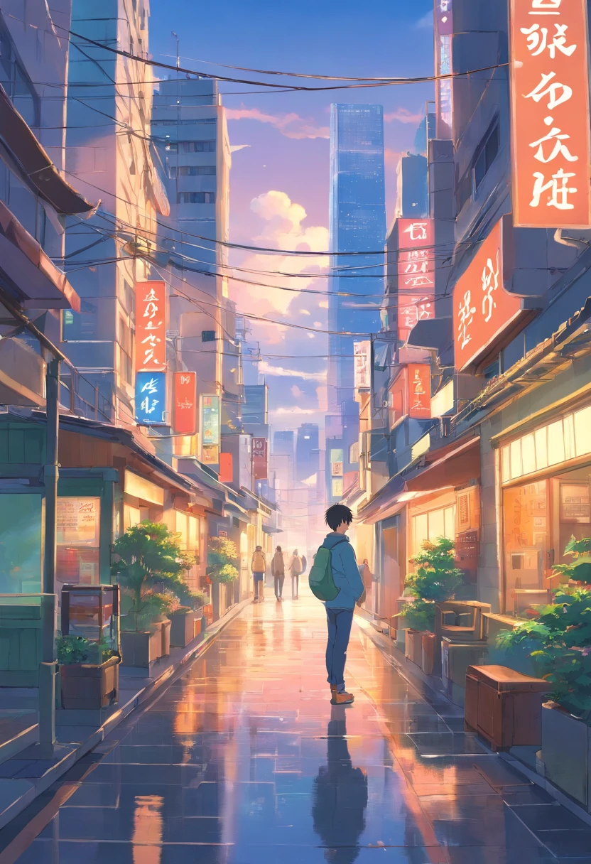 A big city with development potential，A young man came here from a distant mountain village，Feel under the weather。It is surrounded by the bustling scene of the modern city。