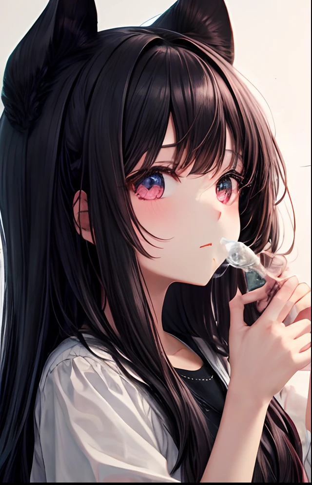 girl with、Pedras preciosas、No background、without background、Background through、kirakira、doress、ren、A dark-haired、The long-haired、Touching your hair