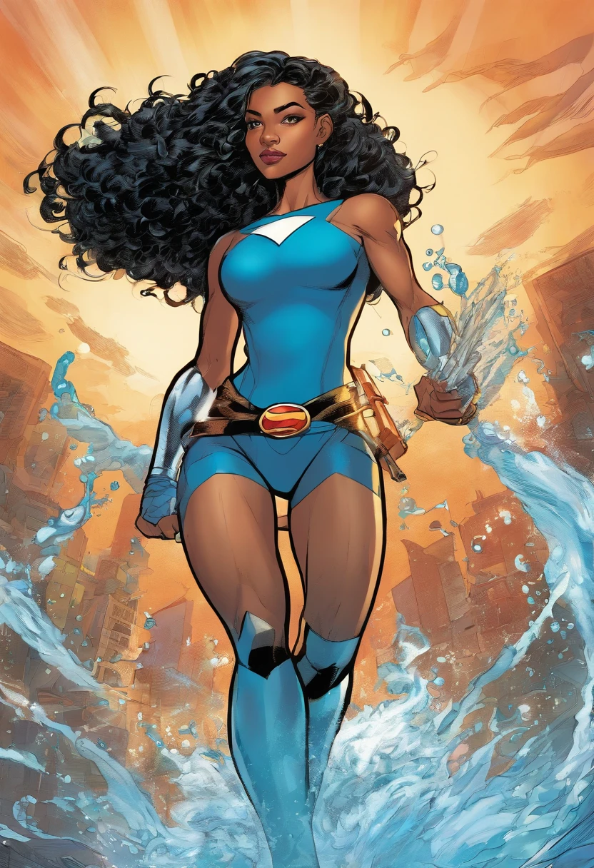 Young Mixed Race Female Marvel Super Hero Comic Book Character with Water Based Abilities