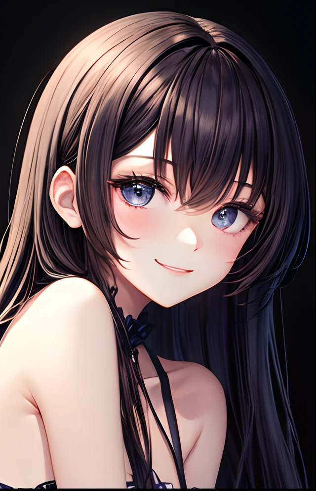 girl with、Pedras preciosas、No background、without background、Background through、kirakira、doress、ren、A dark-haired、The long-haired、a smile
